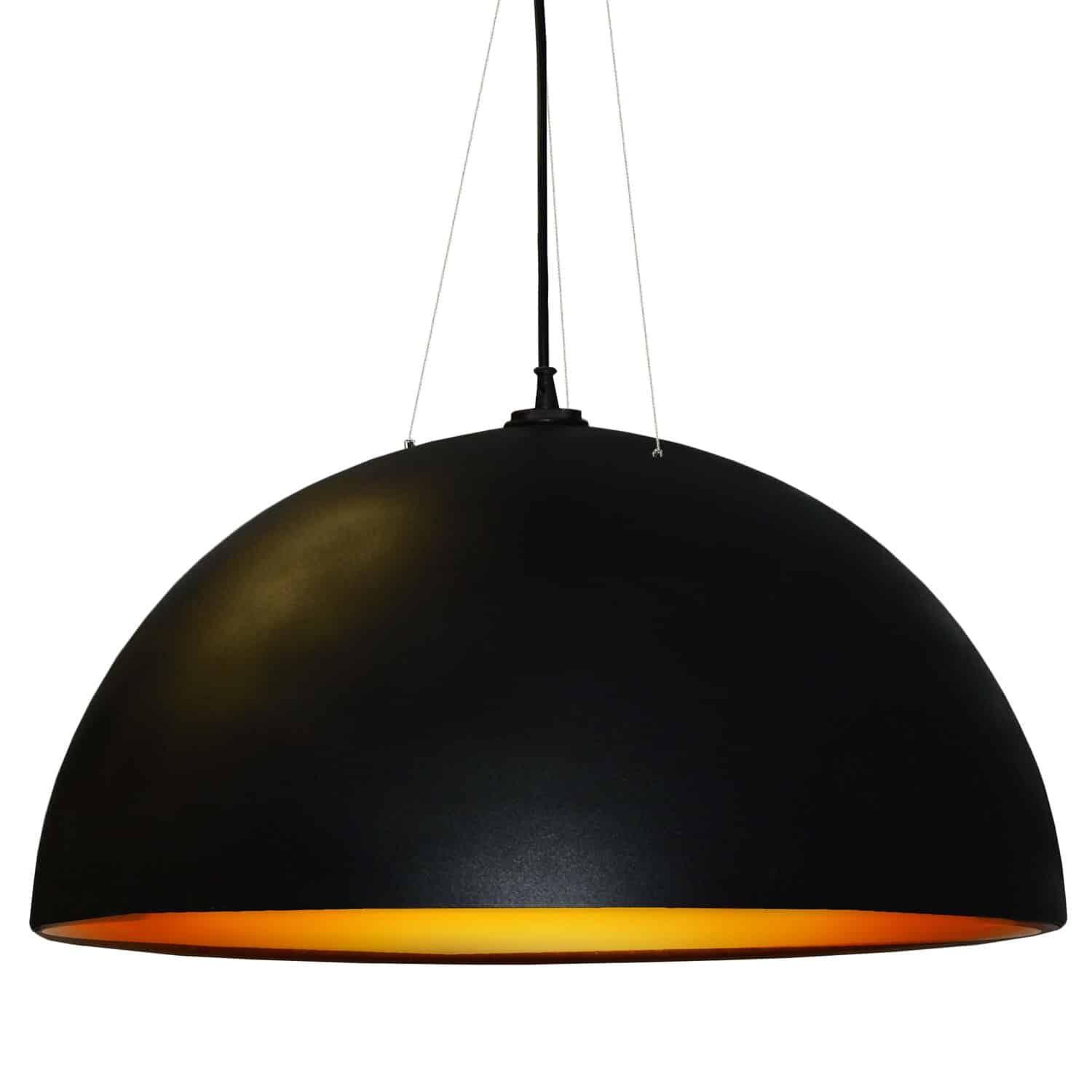 Dainolite Contemporary - 114-313P-BK-GLD - 3 Bulb Pendant, Black & Gold Finish - Black