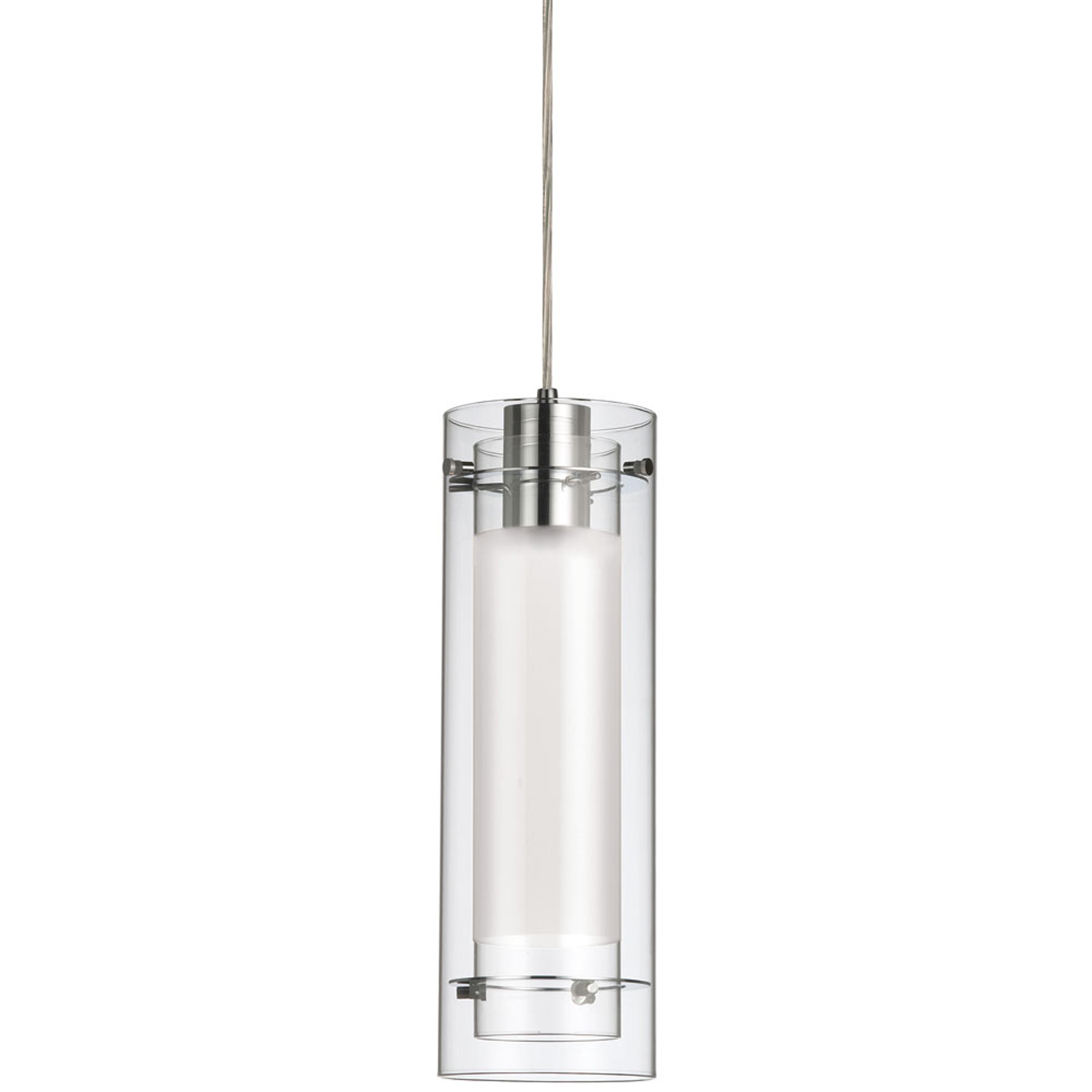 Dainolite Modern - 22152-790-PC - 1 Light Pendant, Polished Chrome Finish, White Fabric Sleeve - Polished Chrome