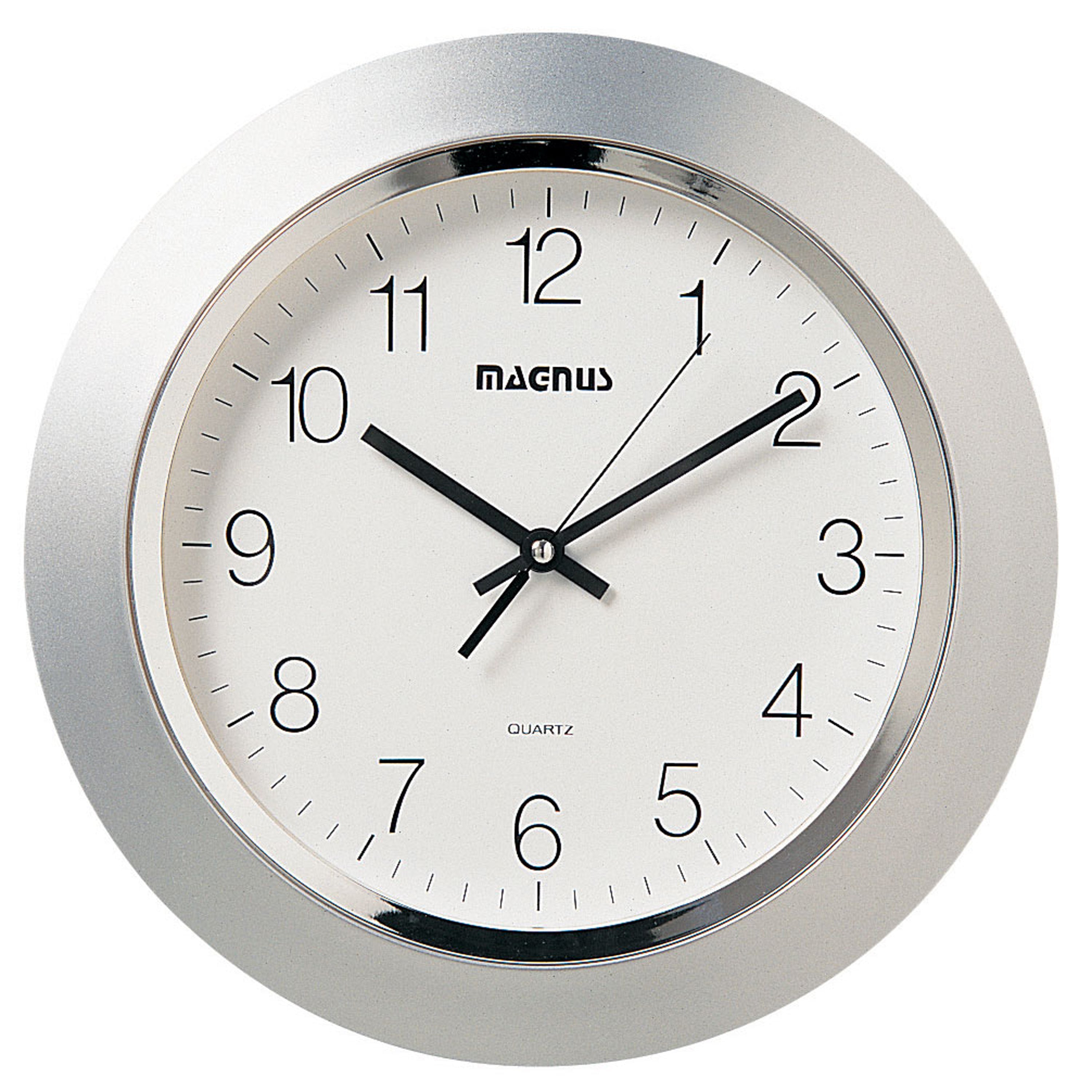 Dainolite Contemporary - 29012-MT-SV - Quartz Clock, Silver, Plastic Face - Silver