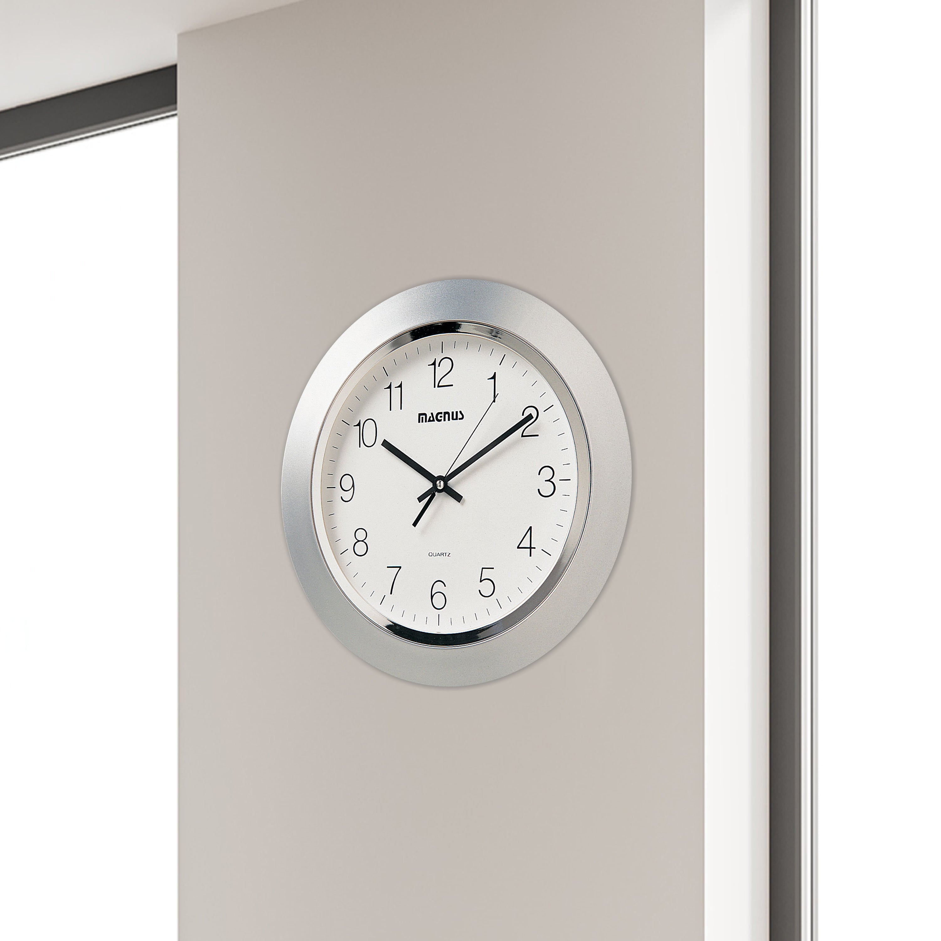 Dainolite Contemporary - 29012-MT-SV - Quartz Clock, Silver, Plastic Face - Silver