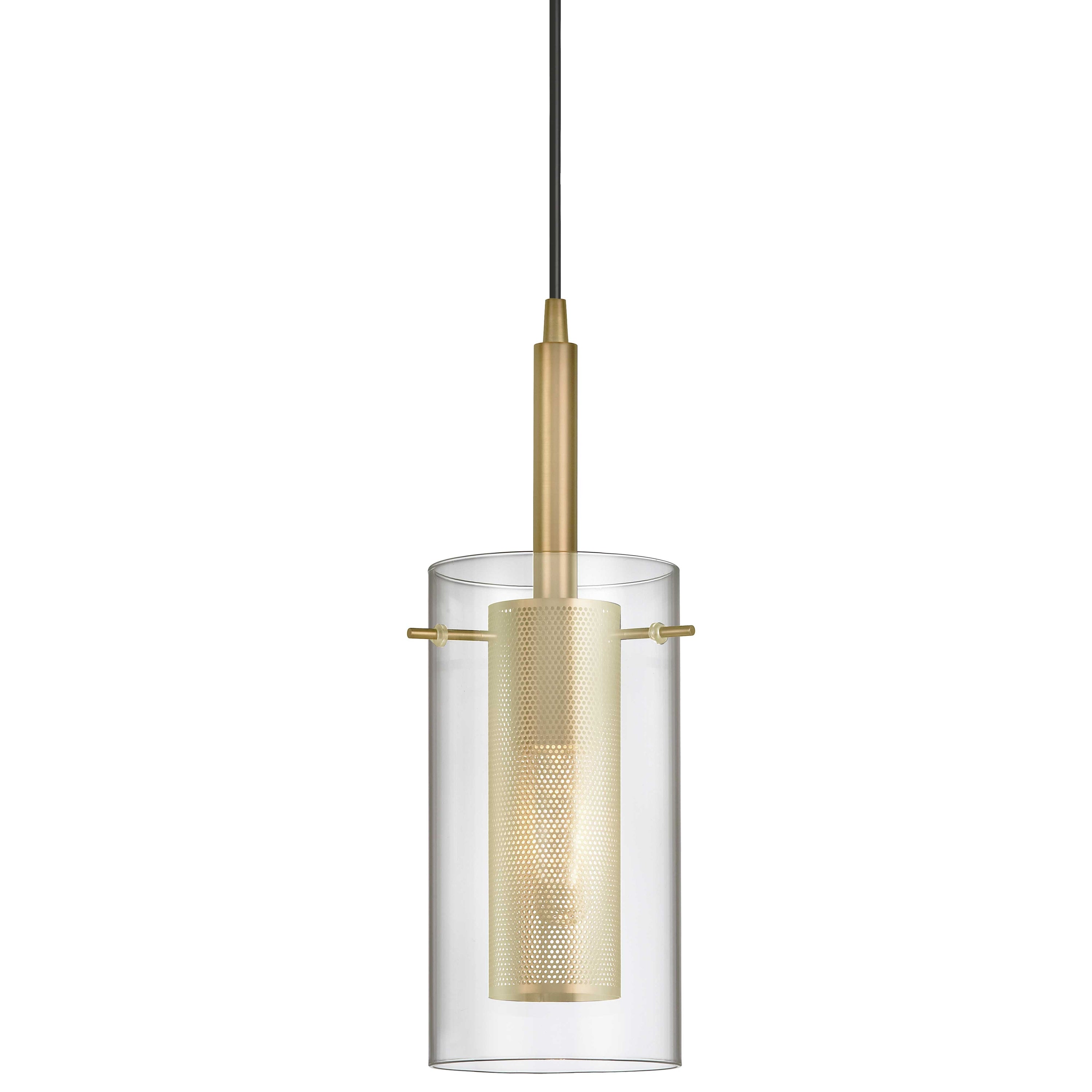 Dainolite Percy - 30961-CM-AGB - 1 Light Pendant, Aged Brass with Clear Glass - Aged Brass