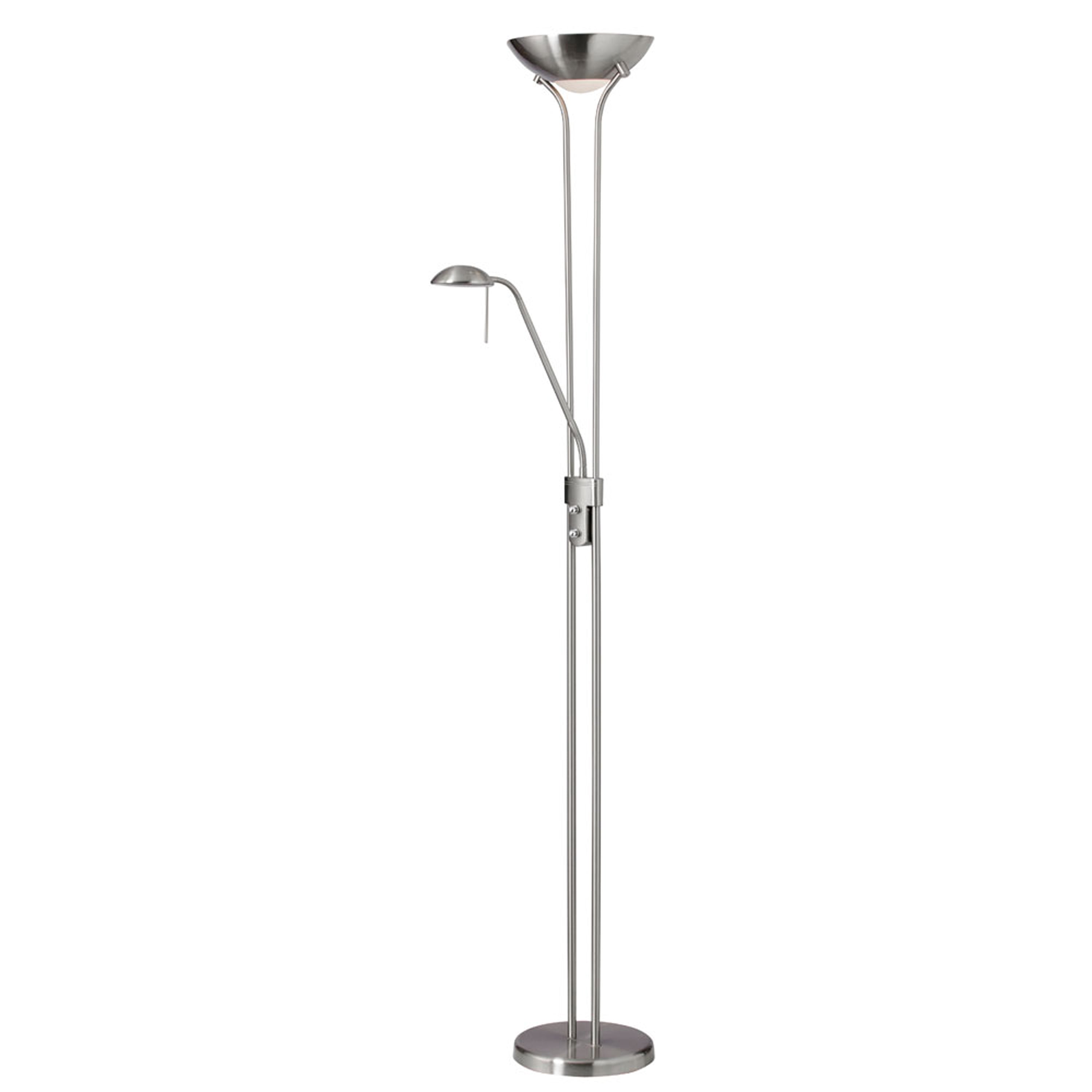 Dainolite Contemporary - 505F-SC - Mother/Son Floor Lamp, Satin Chrome - Satin Chrome