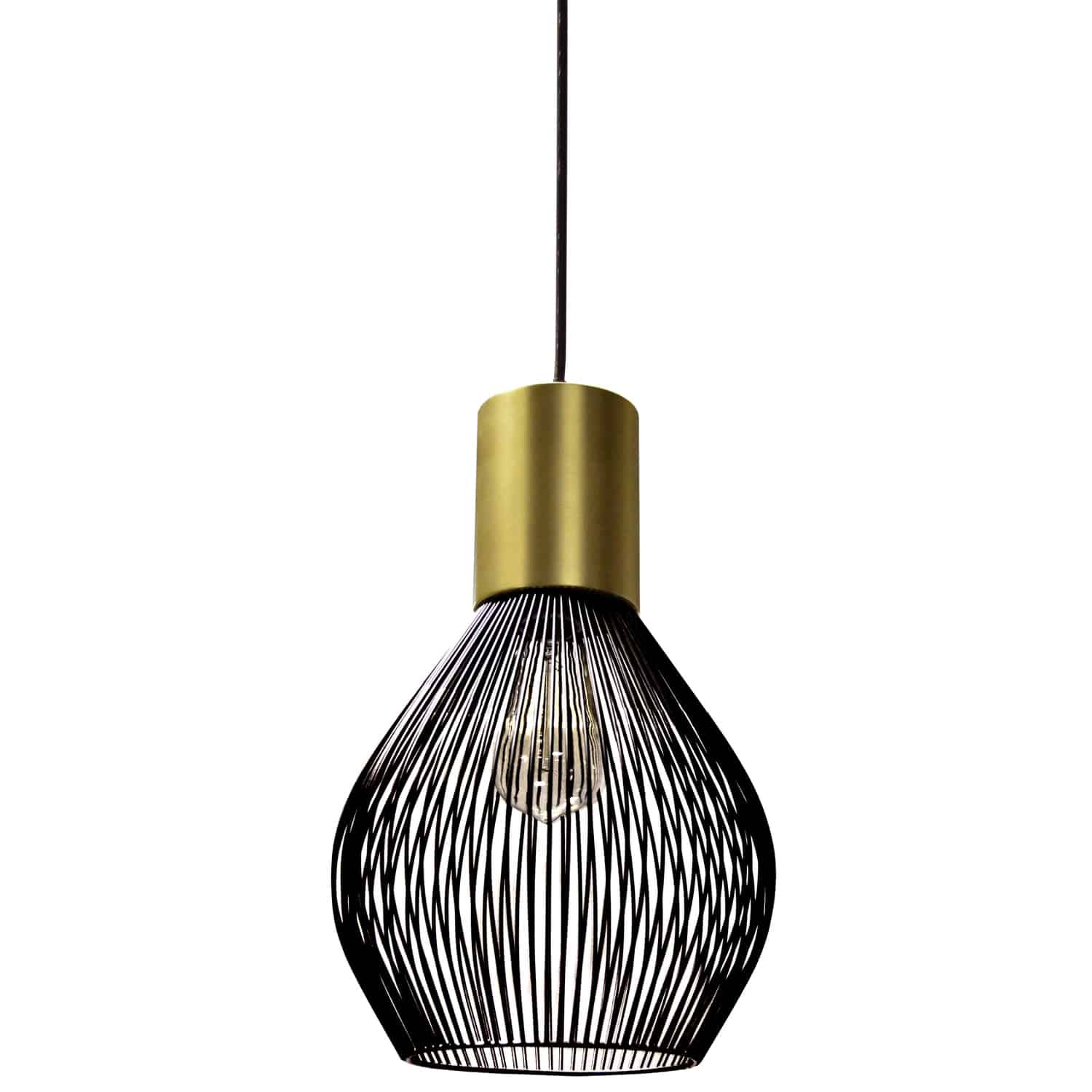 Dainolite Contemporary - 565-101P-VB - 1 Light Pendant, Vintage Bronze Finish with Black Frame - Black