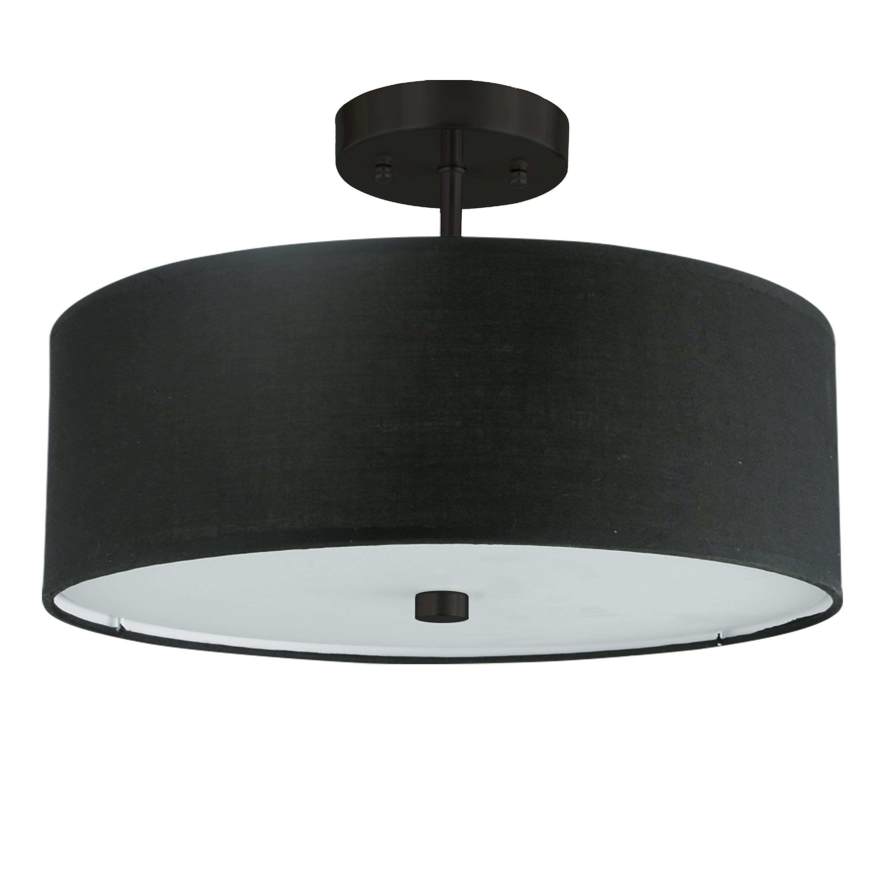 Dainolite Everly - 571-143SF-MB-BK - 3 Light Matte Black Semi-Flush Fixture w/ Black Shade - Black