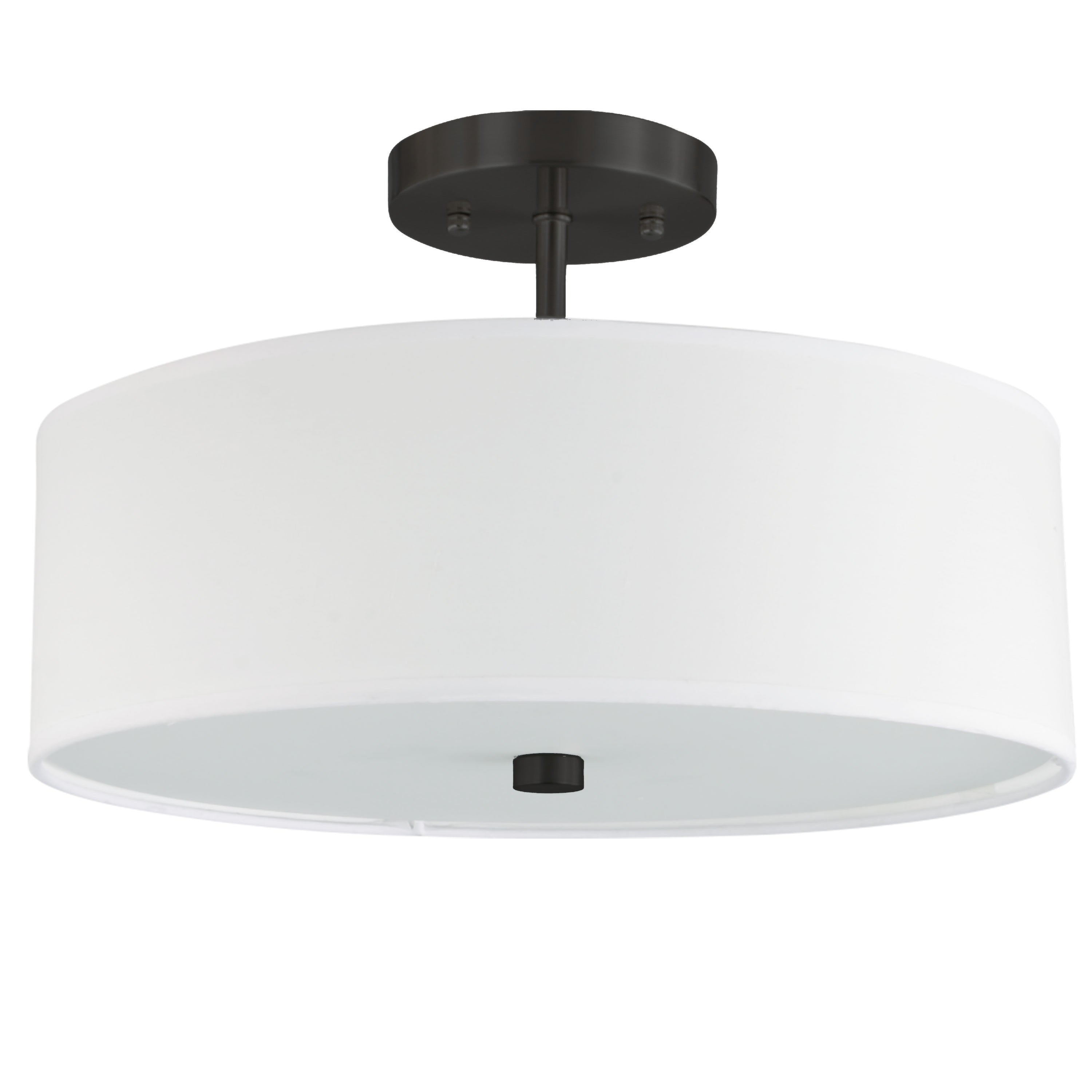 Dainolite Everly - 571-143SF-MB-WH - 3 Light Matte Black Semi-Flush Fixture w/ White Shade - White