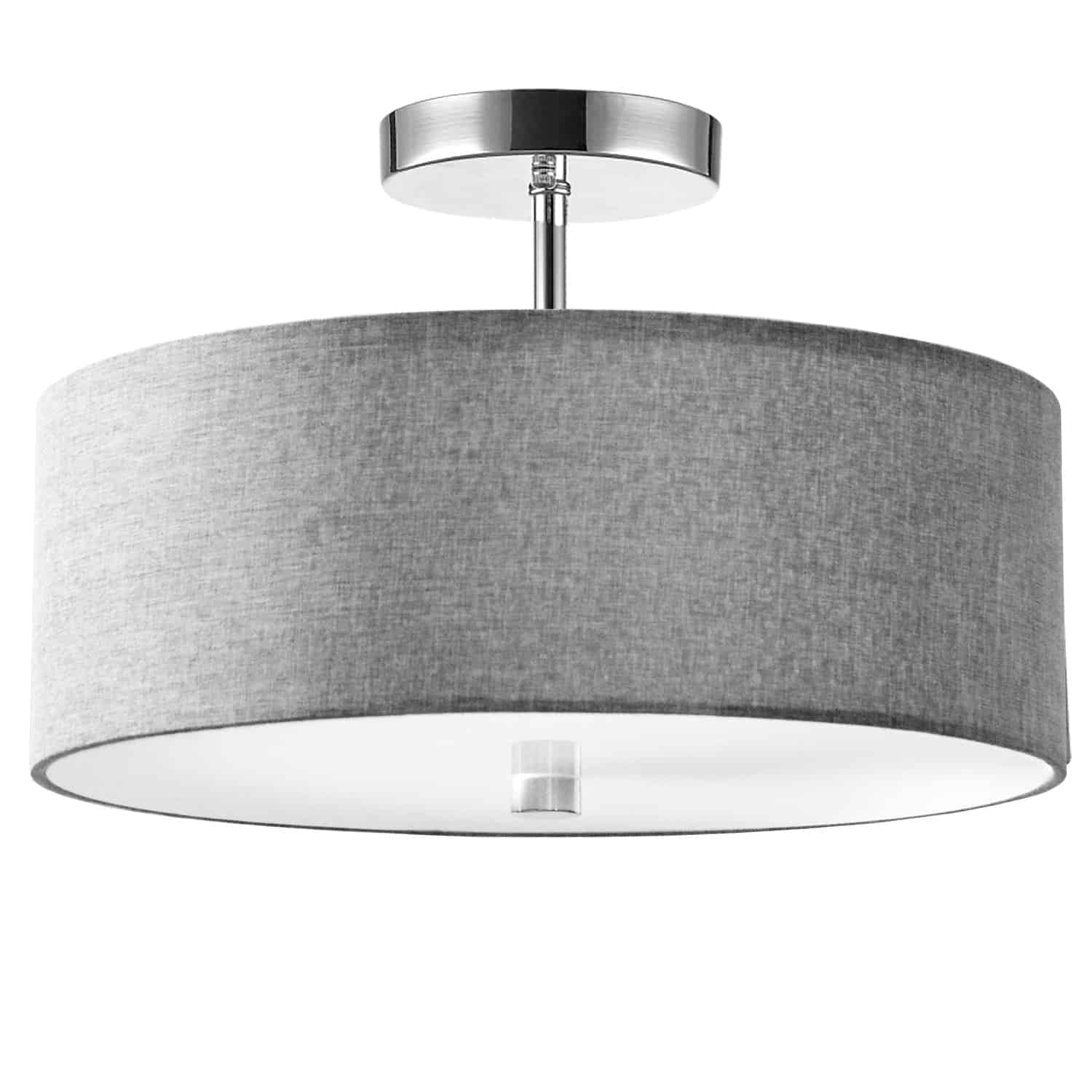 Dainolite Everly - 571-143SF-PC-GRY - 3 Light Semi Flush Polished Chrome Finish with Grey Shade - Grey