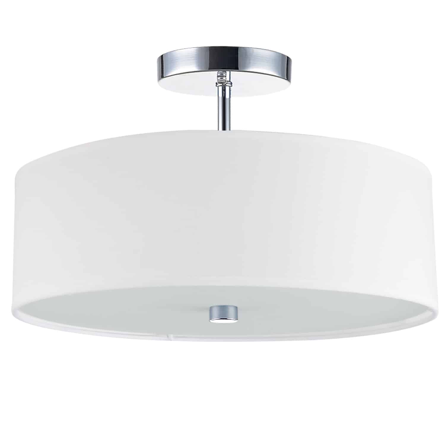 Dainolite Everly - 571-143SF-PC-WH - 3 Light Semi Flush Polished Chrome Finish with White Shade - White