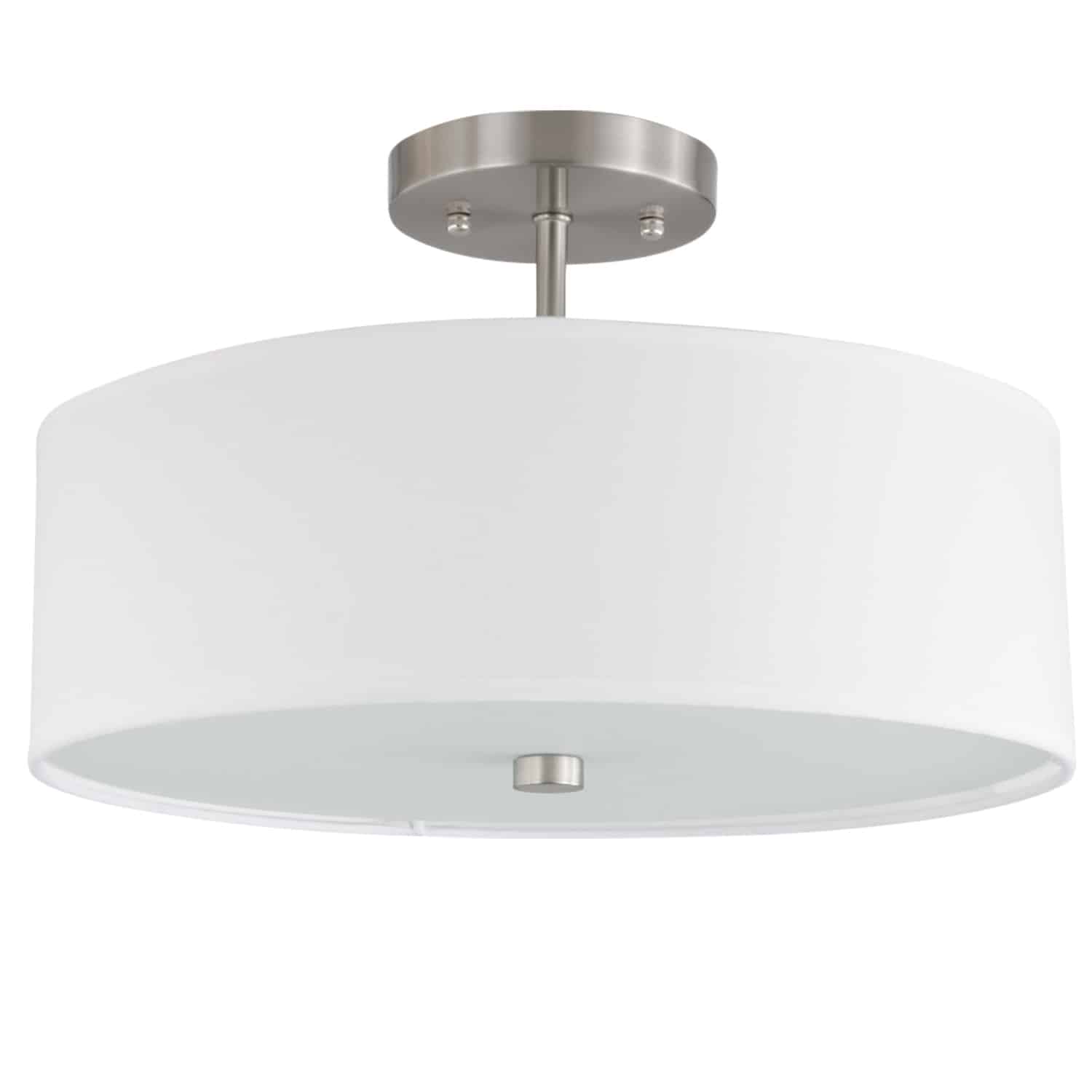 Dainolite Everly - 571-143SF-SC-WH - 3 Light Semi Flush Satin Chrome Finish with White Shade - White