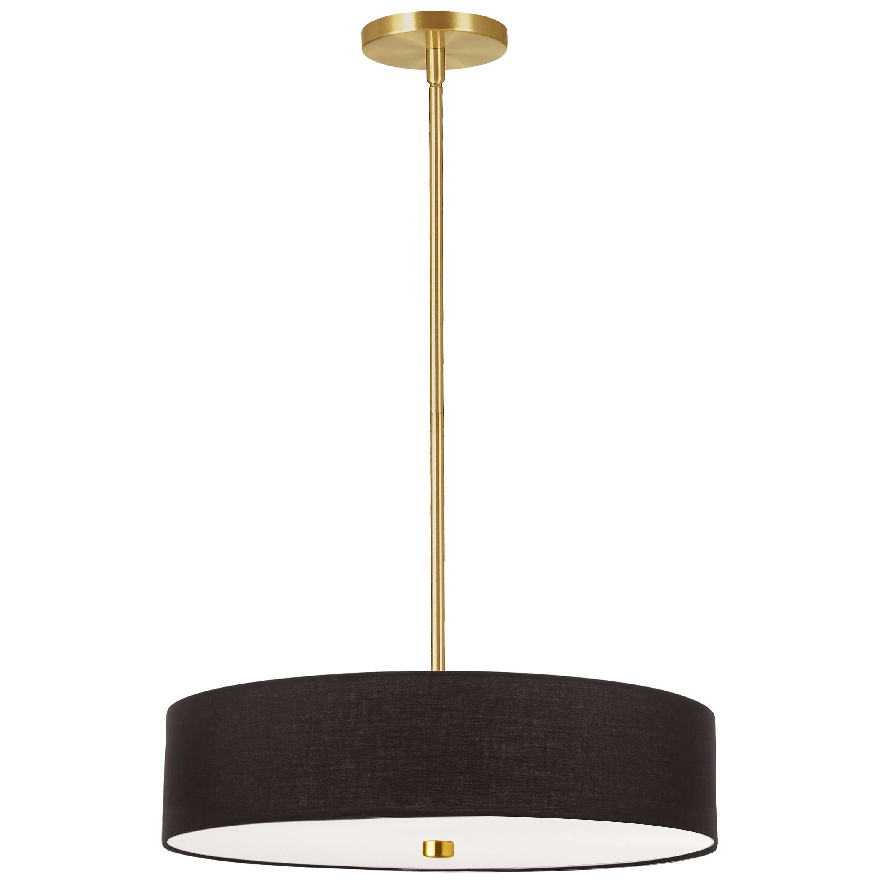 Dainolite Everly - 571-204P-AGB-BK - 4 Light Pendant Aged Brass with Black Shade - Black