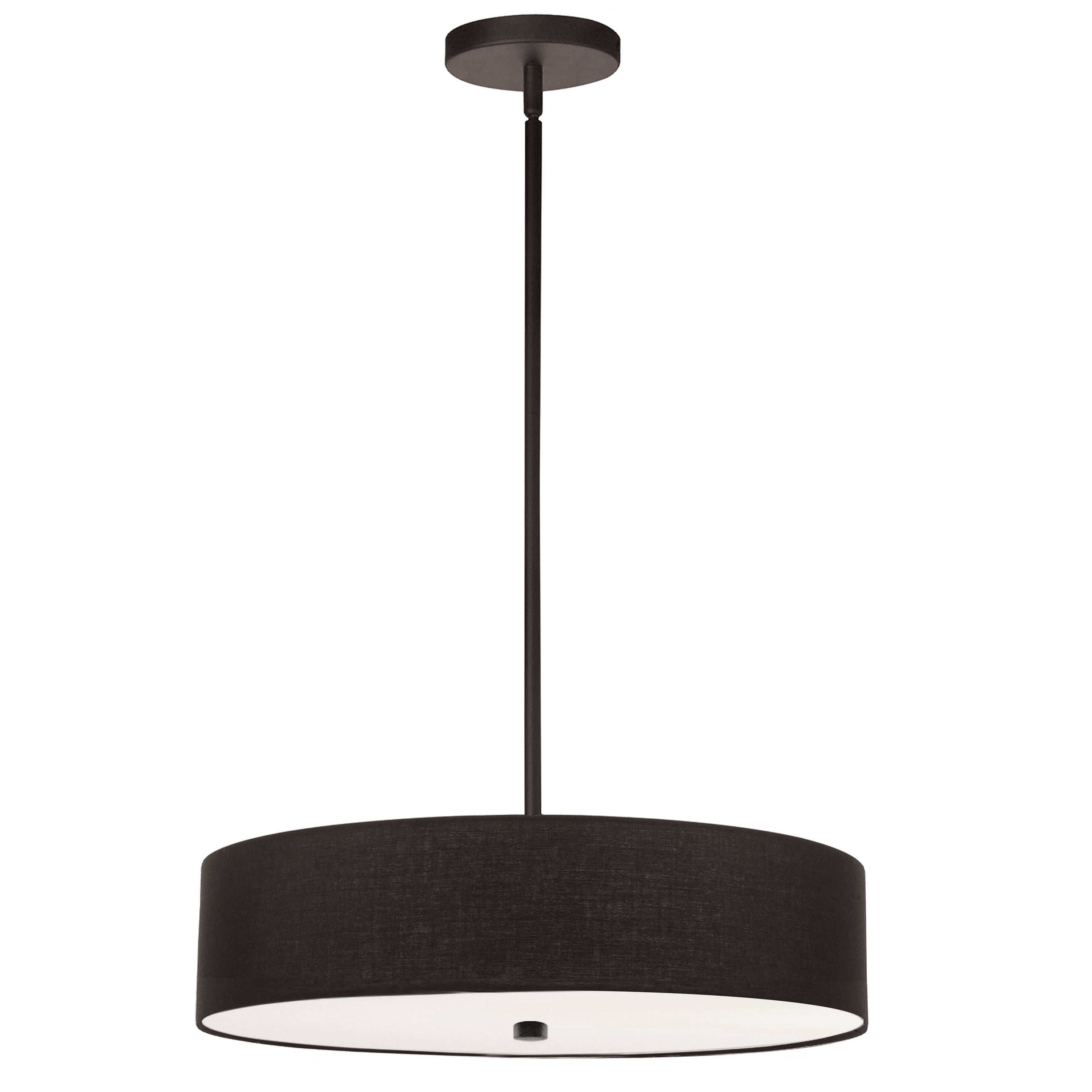 Dainolite Everly - 571-204P-MB-BK - 4 Light Pendant, Matte Black with Black Shade - Black