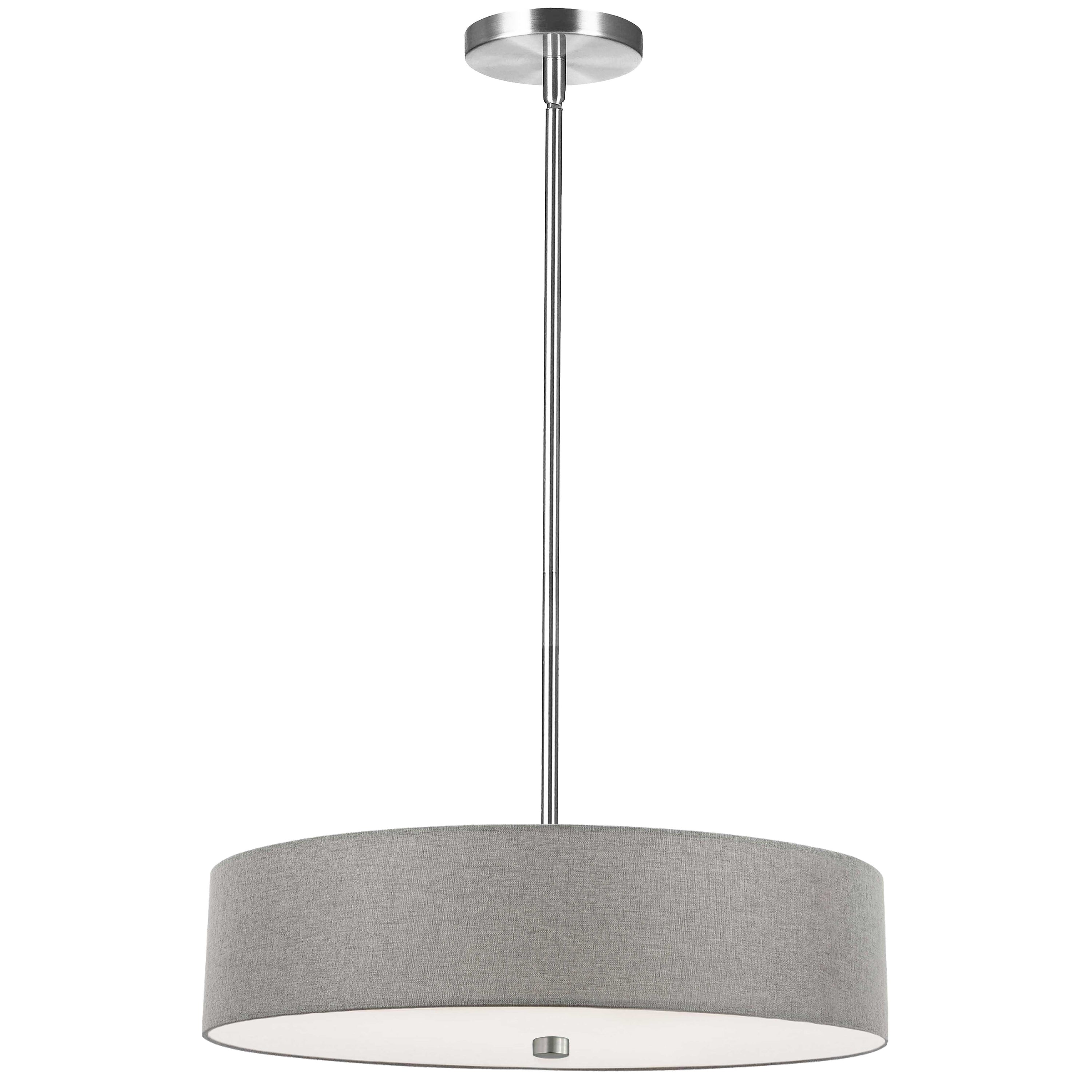 Dainolite Everly - 571-204P-PC-GRY - 4 Light Pendant Polished Chrome with Grey Shade - Grey