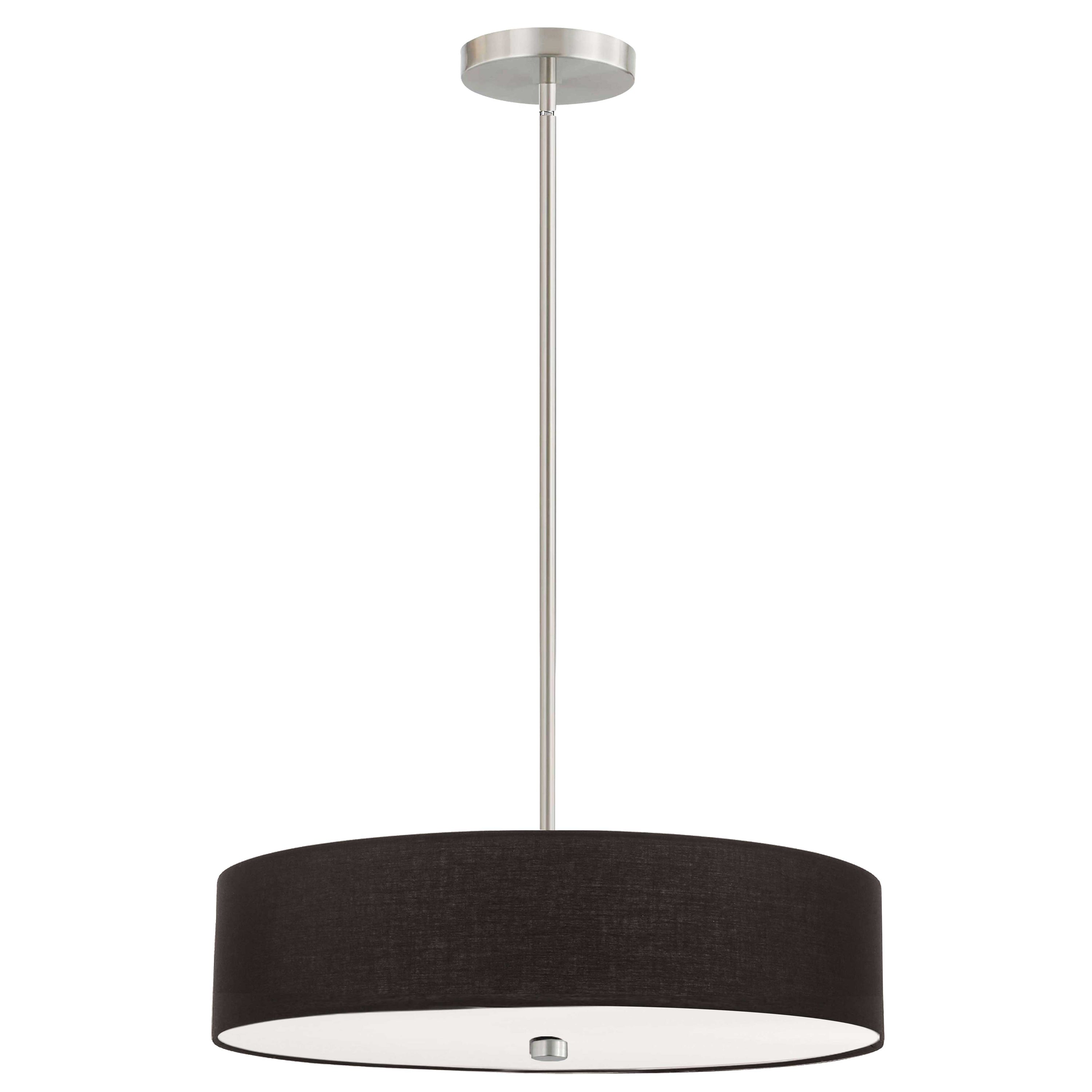 Dainolite Everly - 571-204P-SC-BK - 4 Light Pendant Satin Chrome with Black Shade - Black