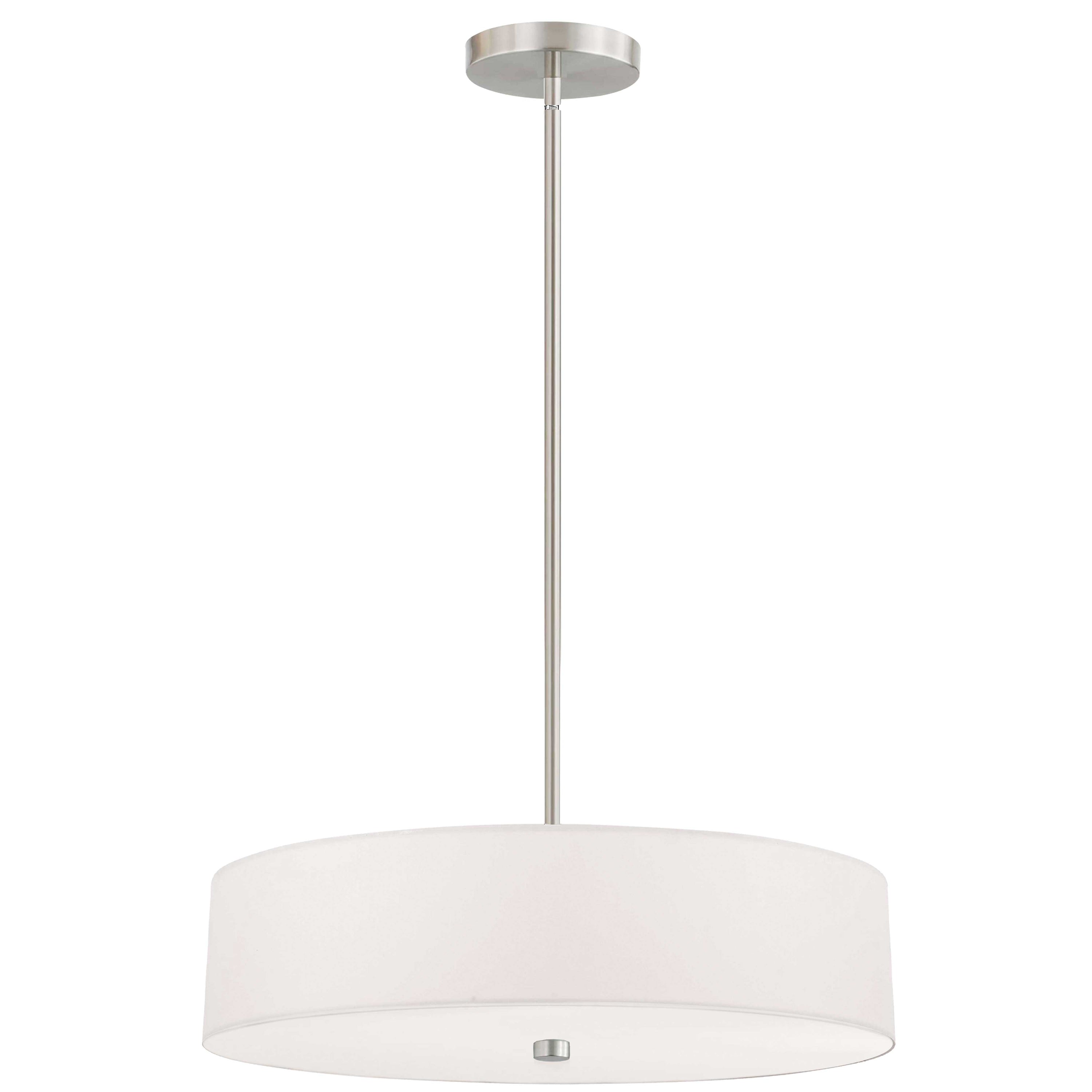 Dainolite Everly - 571-204P-SC-WH - 4 Light Pendant Satin Chrome with White Shade - White