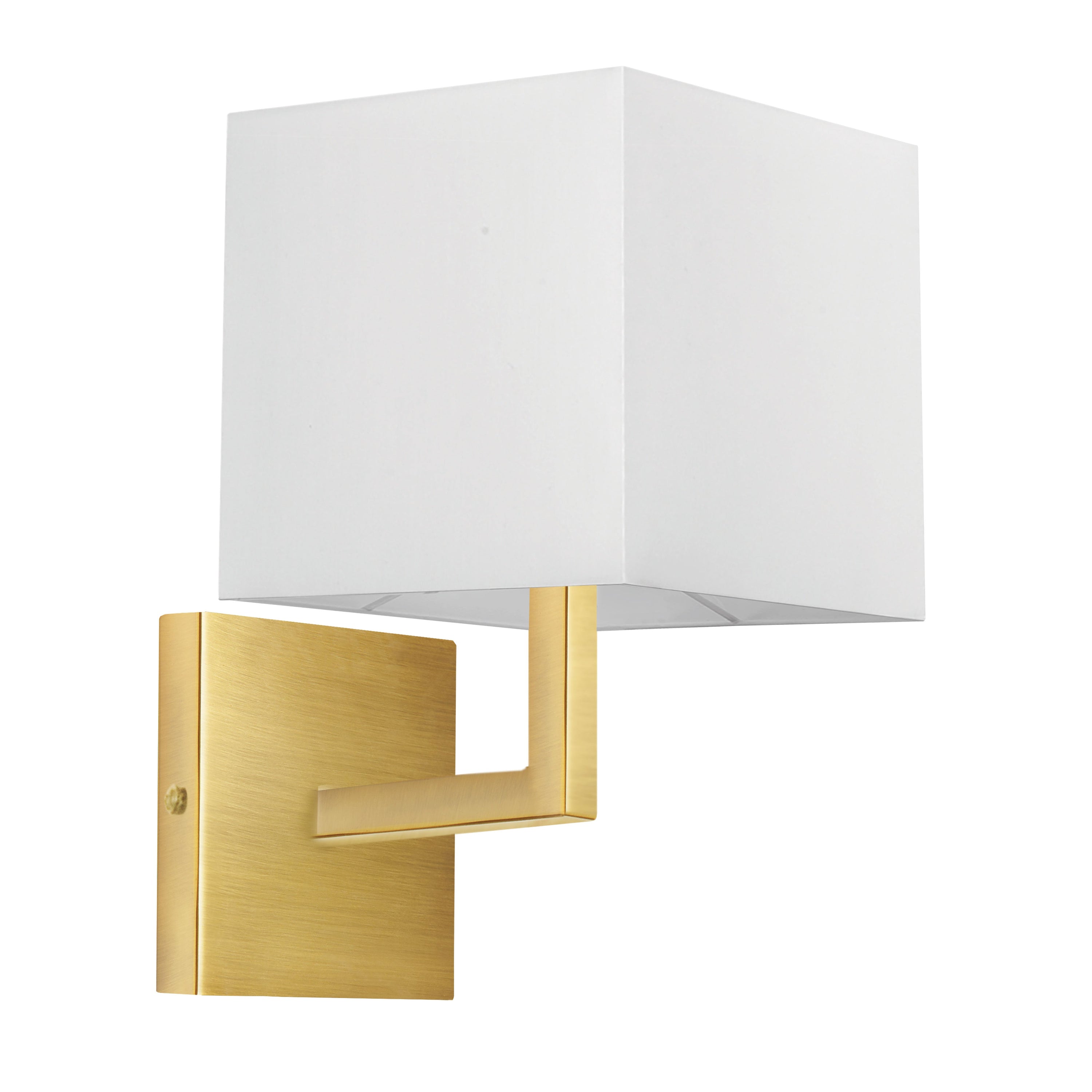 Dainolite Lucas - 77-1W-AGB-WH - 1 Light Aged Brass Wall Sconce w/ White Shade - Aged Brass