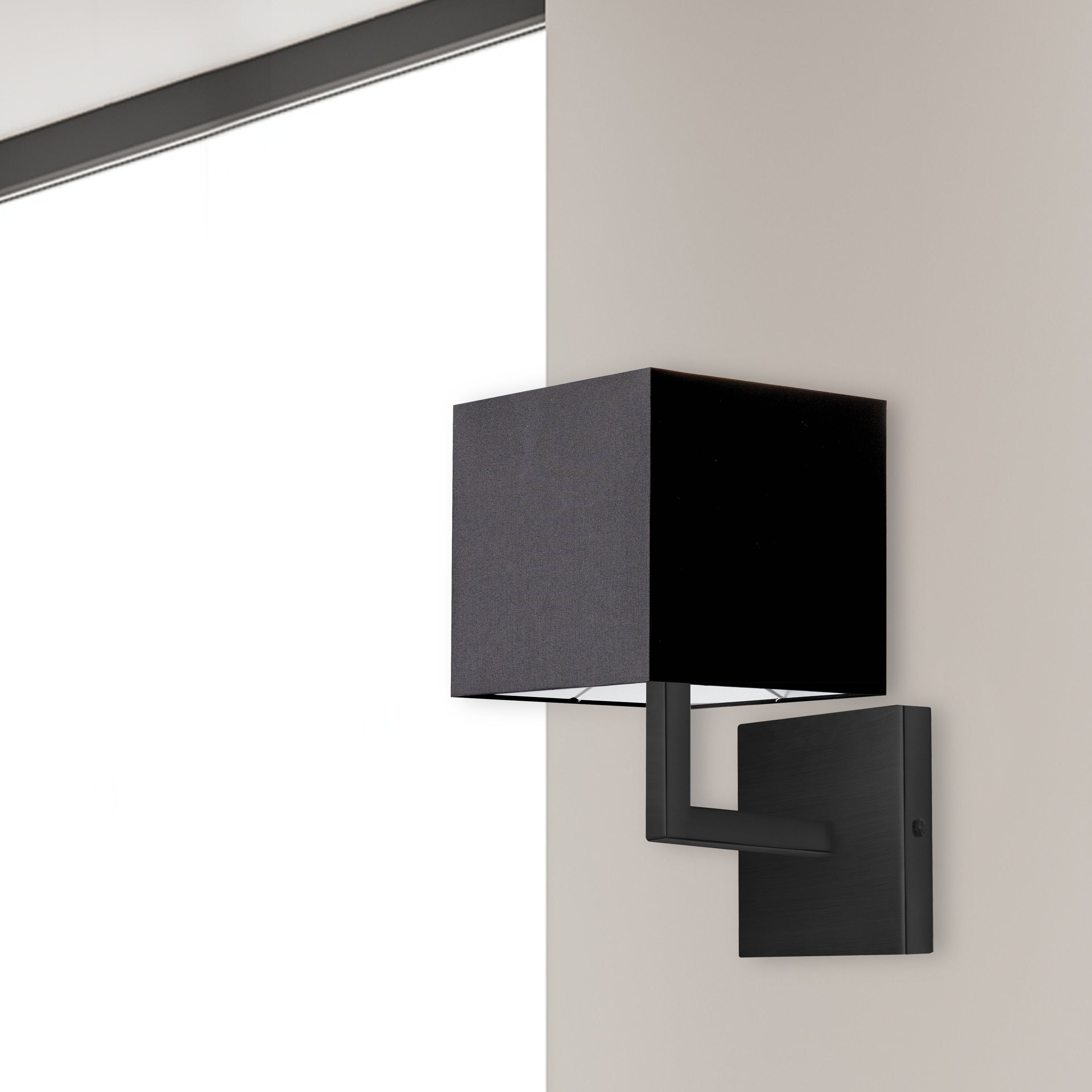 Dainolite Lucas - 77-1W-MB-BK - 1 Light Matte Black Wall Sconce w/ Black Shade - Black