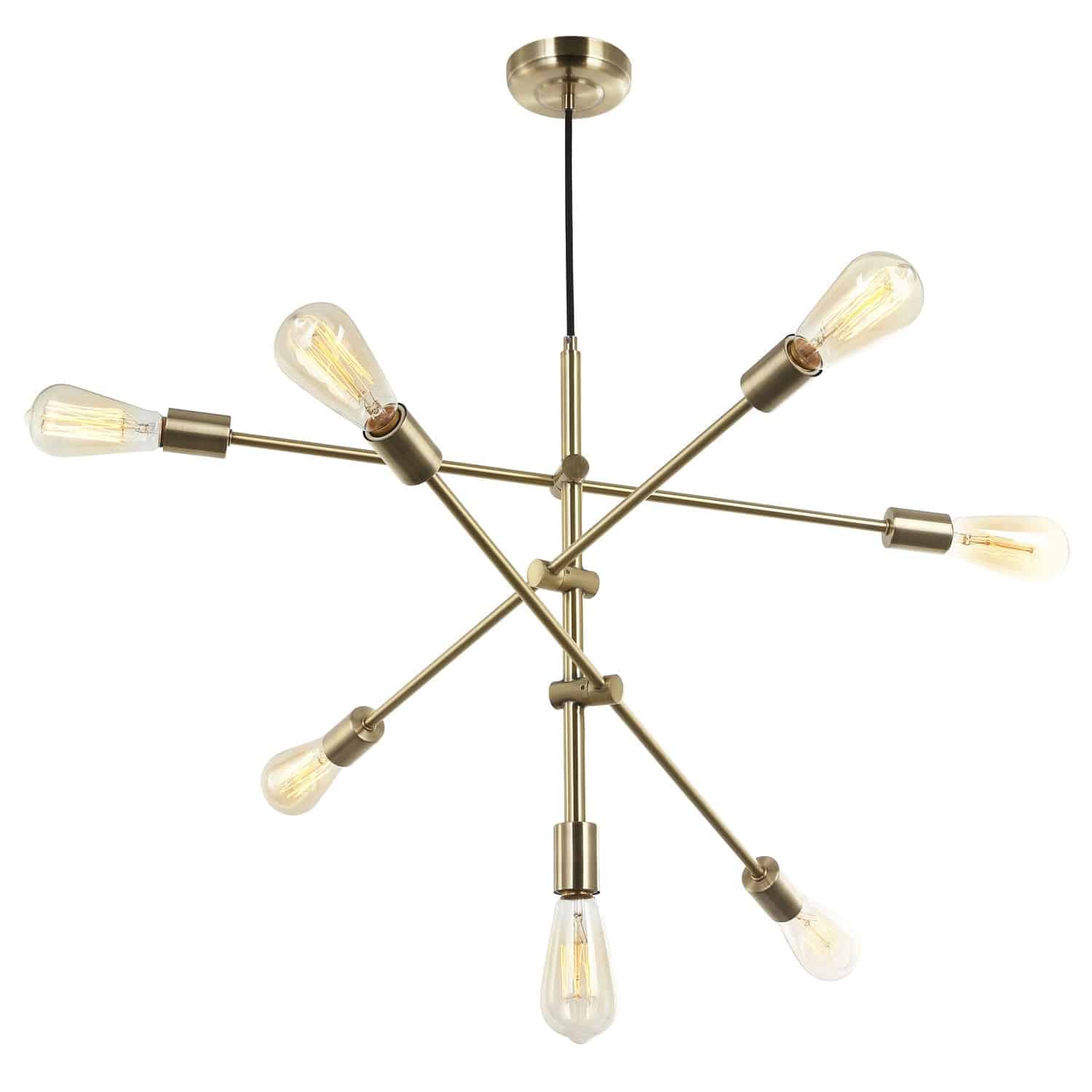 Dainolite Transitional - 817P-AGB - 7 Light Adjustable Pendant Aged Brass Finish - Aged Brass