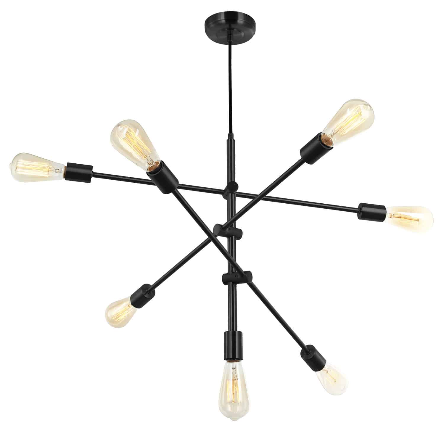 Dainolite Transitional - 817P-BK - 7 Light Pendant Black Finish - Black