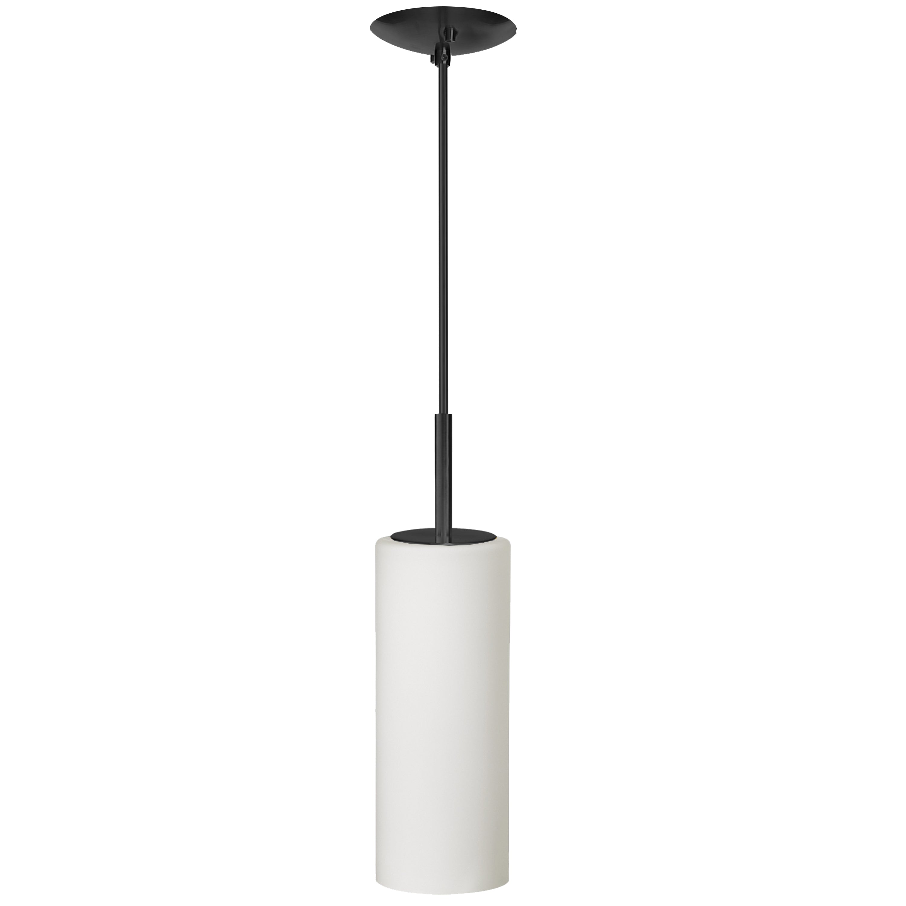 Dainolite Paza - 83202-MB-WH - 1 Light Pendant, Matte Black with White Glass - White