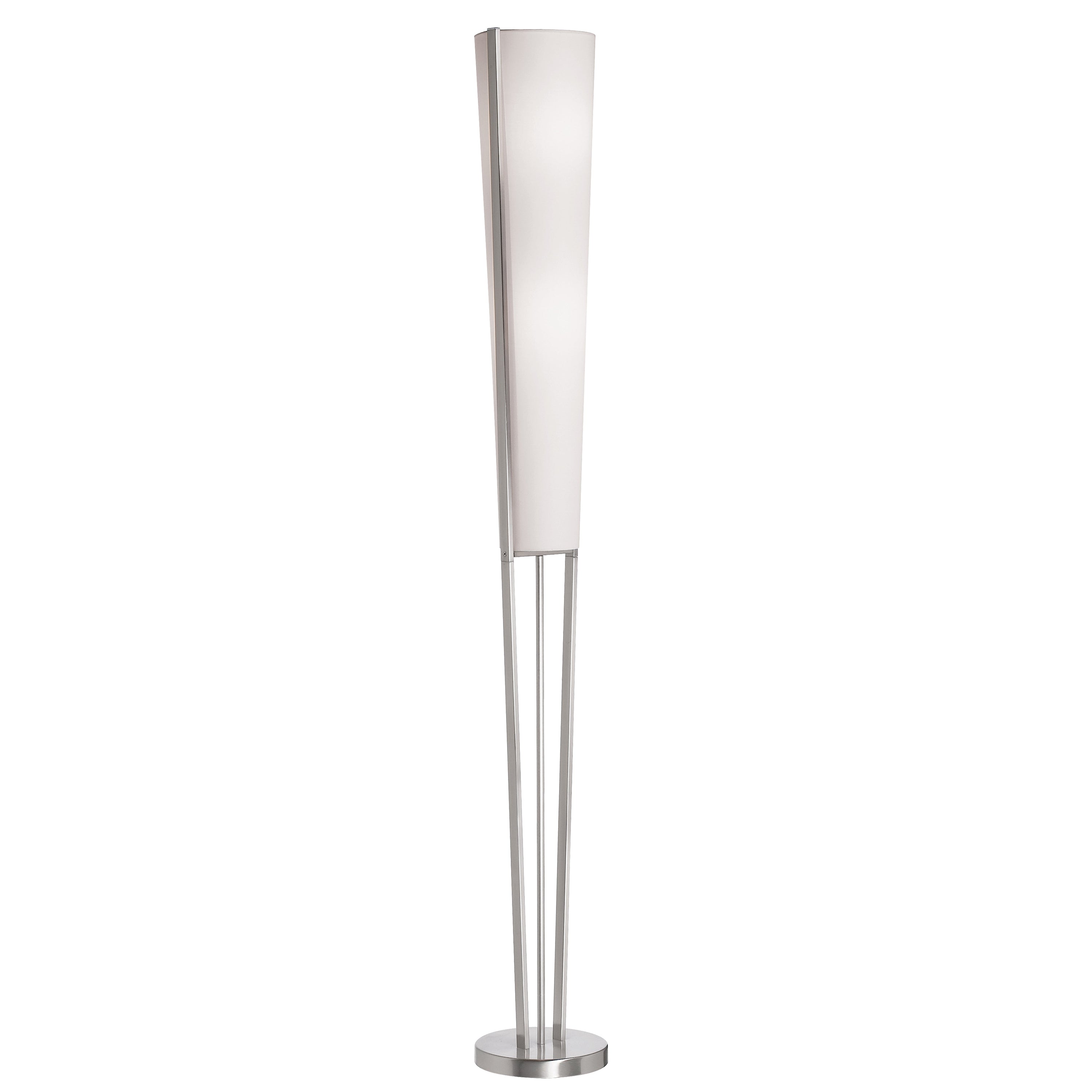 Dainolite Emotions - 83323F-SC - 2 Light Floor Lamp, Satin Chrome, White Linen Fabric 790 - Satin Chrome