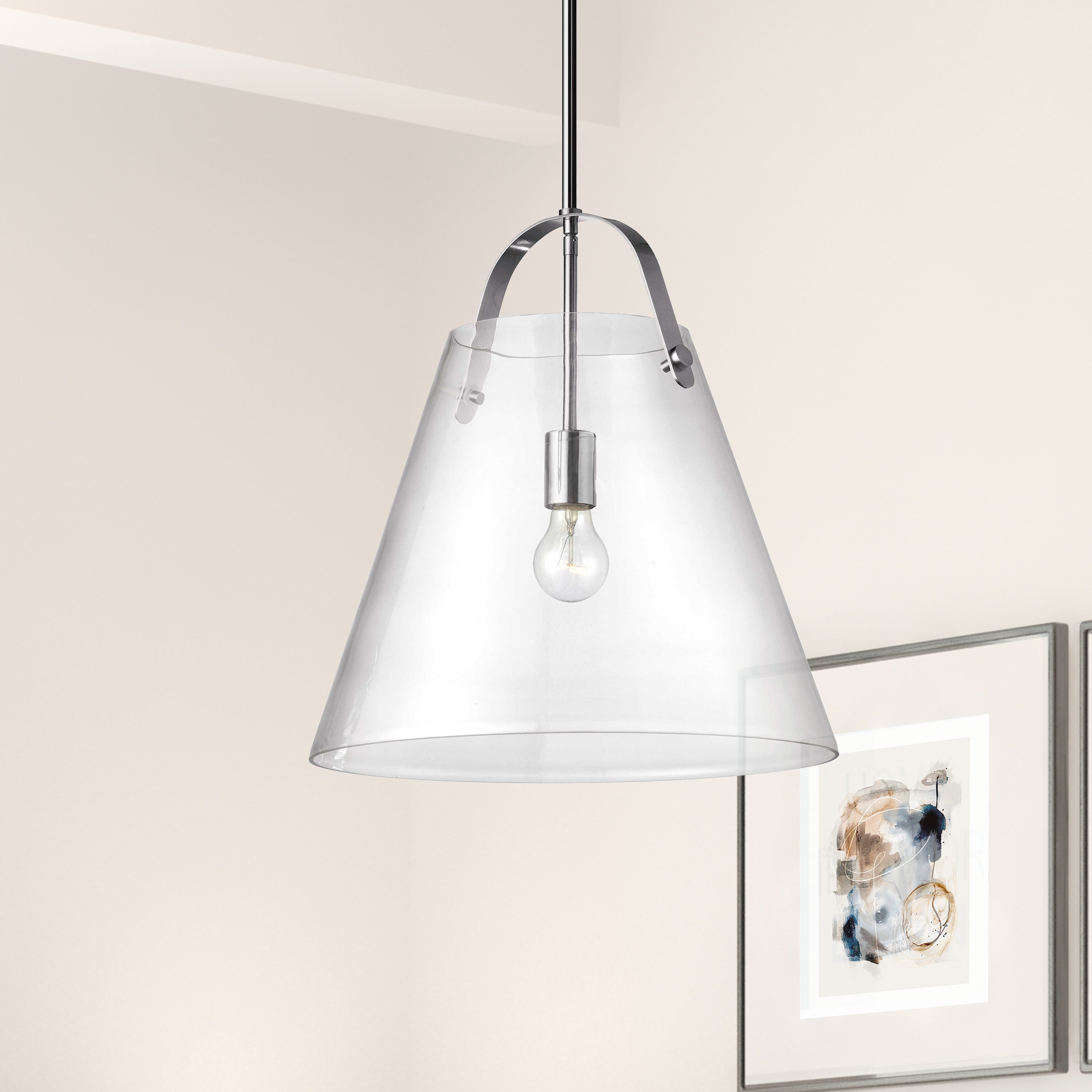 Dainolite Polly - 871-171P-PC - 1 Light Pendant, Polished Chrome w/ Clear Glass - Clear