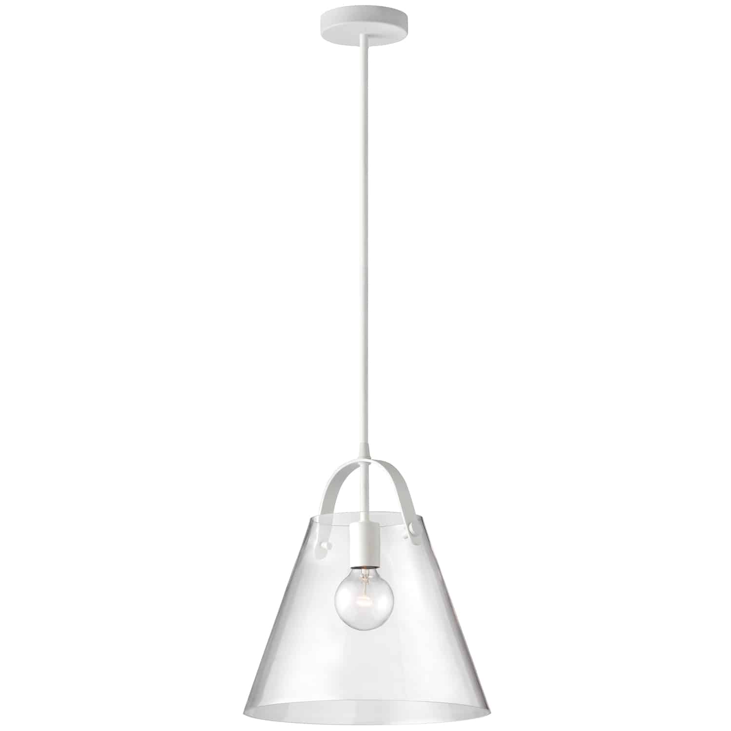 Dainolite Polly - 871P-WH - 1 Light Pendant Matte White Finish with Clear Glass - White