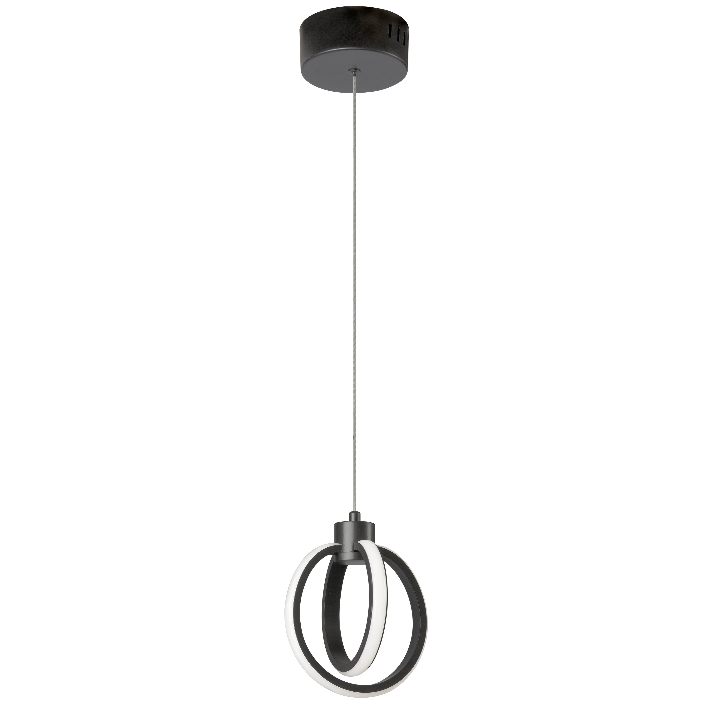 Dainolite Parson - 9228-614LEDP-MB - 14W Pendant, Matte Black with White Silicone Diffuser - Black