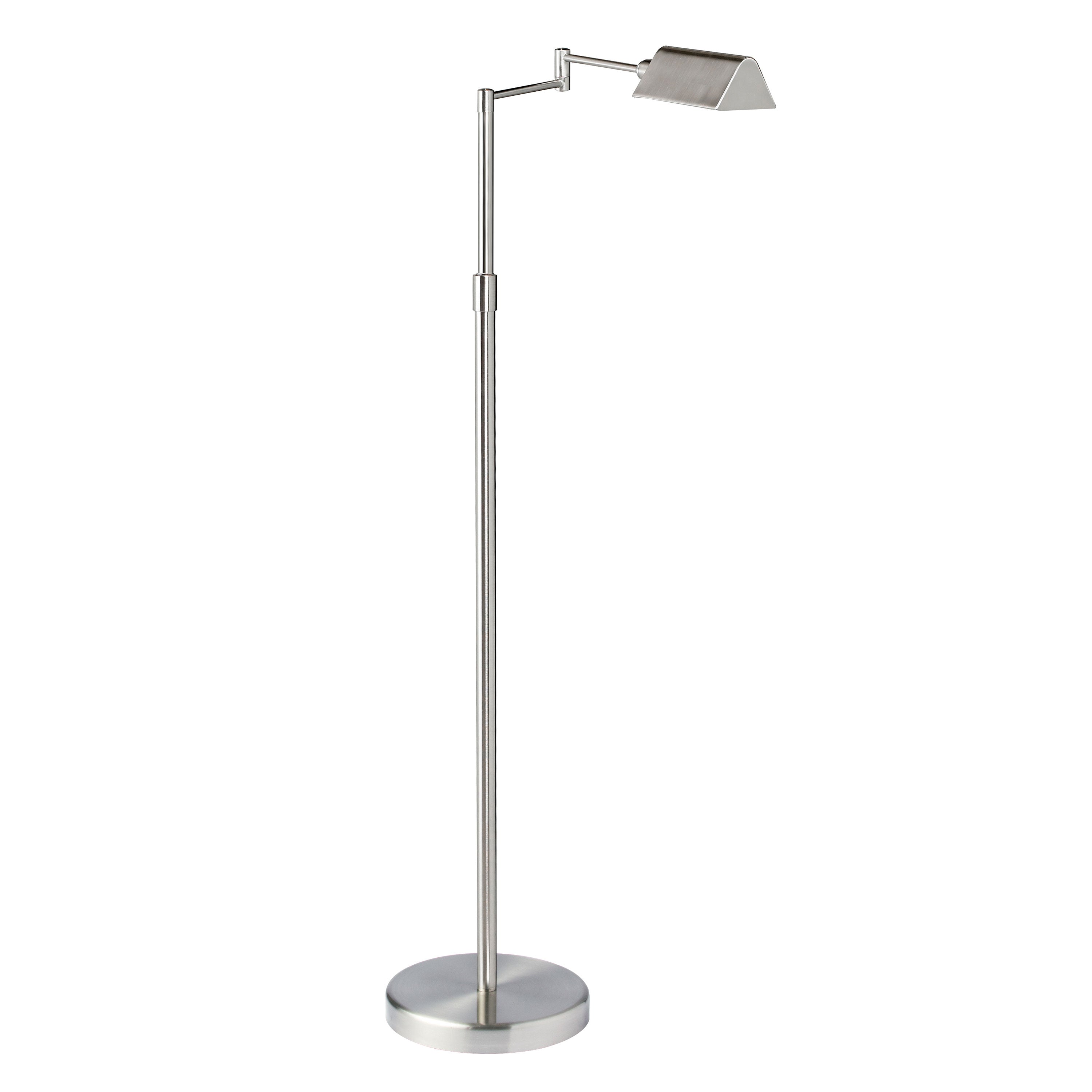 Dainolite Contemporary - 9257LEDF-SN - 9W LED Swing Arm Floor Lamp, Satin Nickel Finish - Satin Nickel