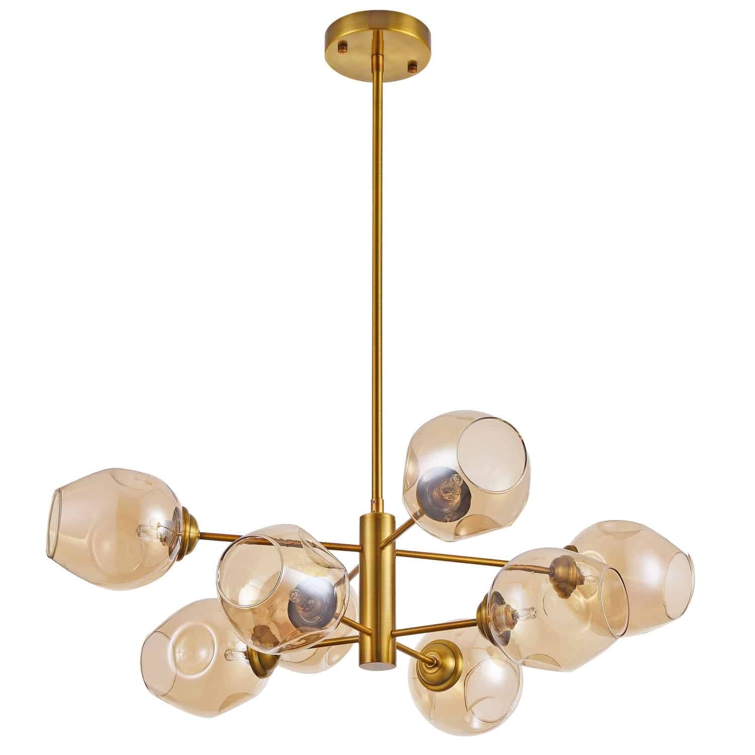 Dainolite Abii - ABI-268P-VB - 8 Light Round Pendant, Vintage Bronze Finish with Champagne Glass - Vintage Bronze