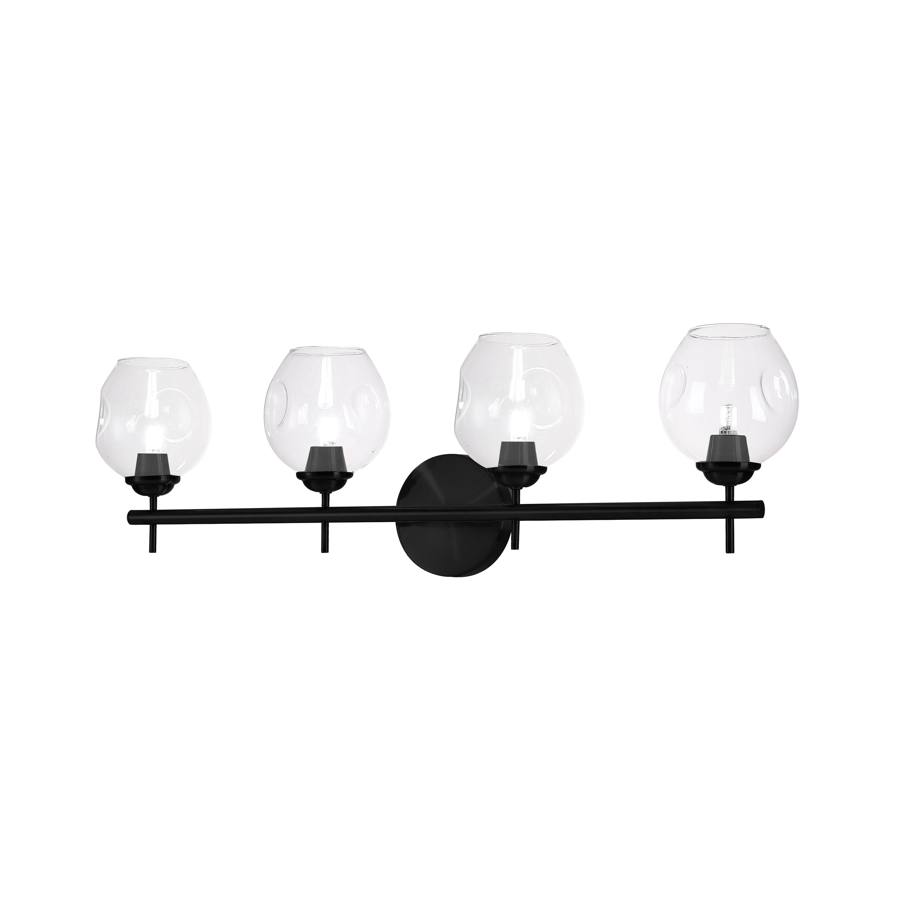 Dainolite Abii - ABI-284W-MB-CLR - 4 Light Vanity Fixture Light Fixture - Clear Glass, Matte Black