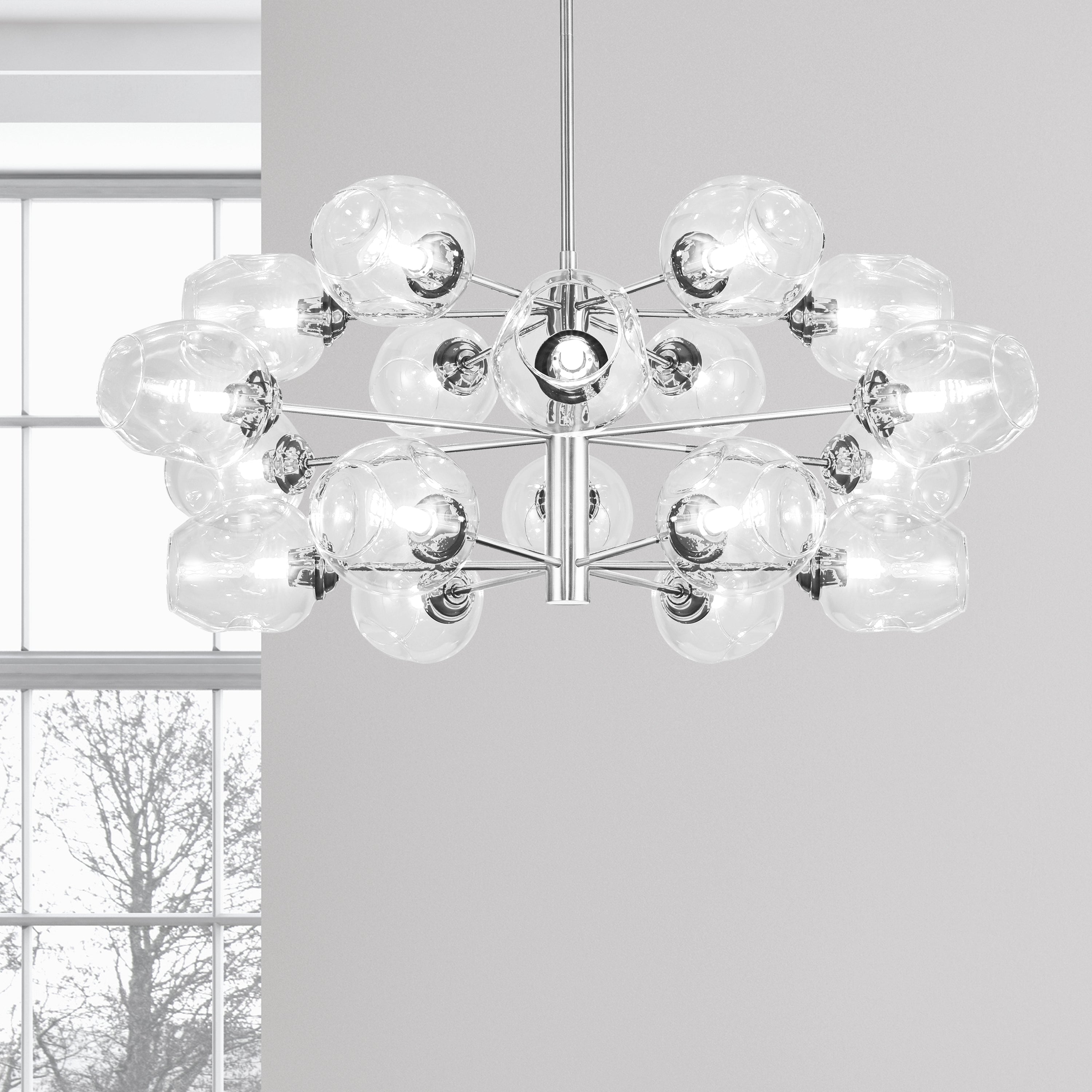 Dainolite Abii - ABI-3318C-PC-CLR - 18 Light Chandelier Fixture Polished Chrome with Clear Glass - Polished Chrome