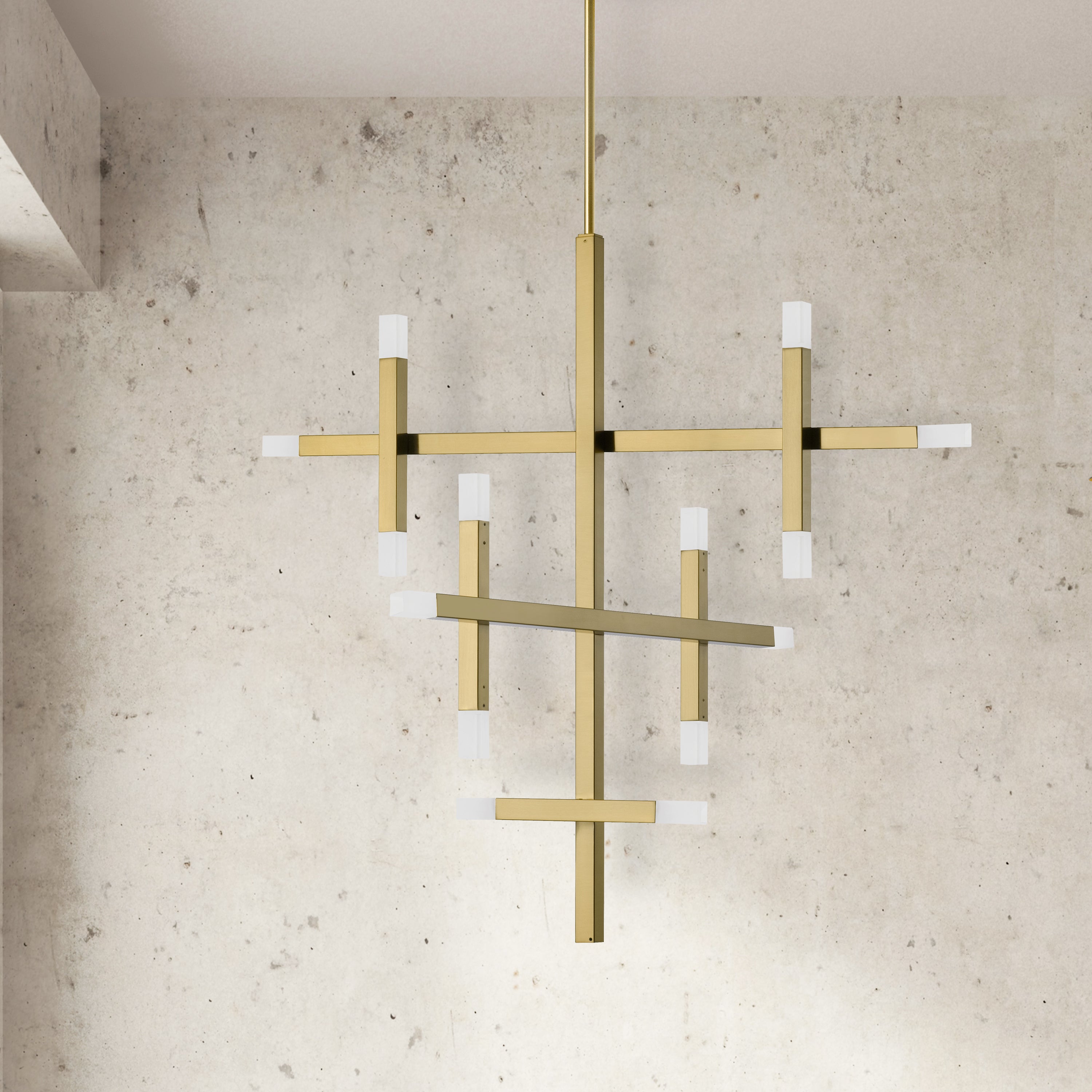 Dainolite Acasia - ACS-3656C-AGB-FR - 42W Chandelier Fixture Aged Brass with Frosted Acrylic Diffuser - Aged Brass