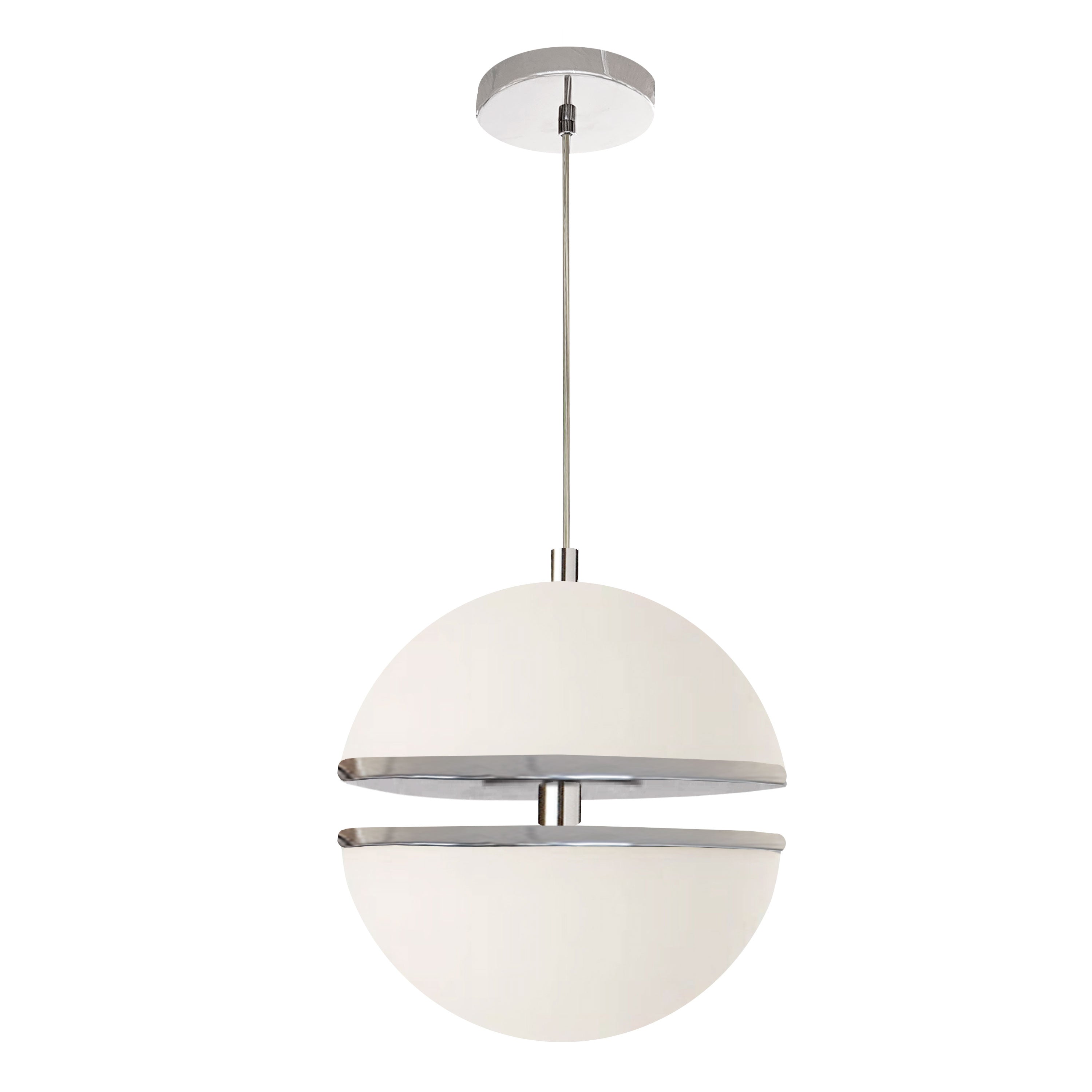 Dainolite Atomic - AMC-1330LEDP-PC - 30W Pendant, Polished Chrome w/ White Glass - White