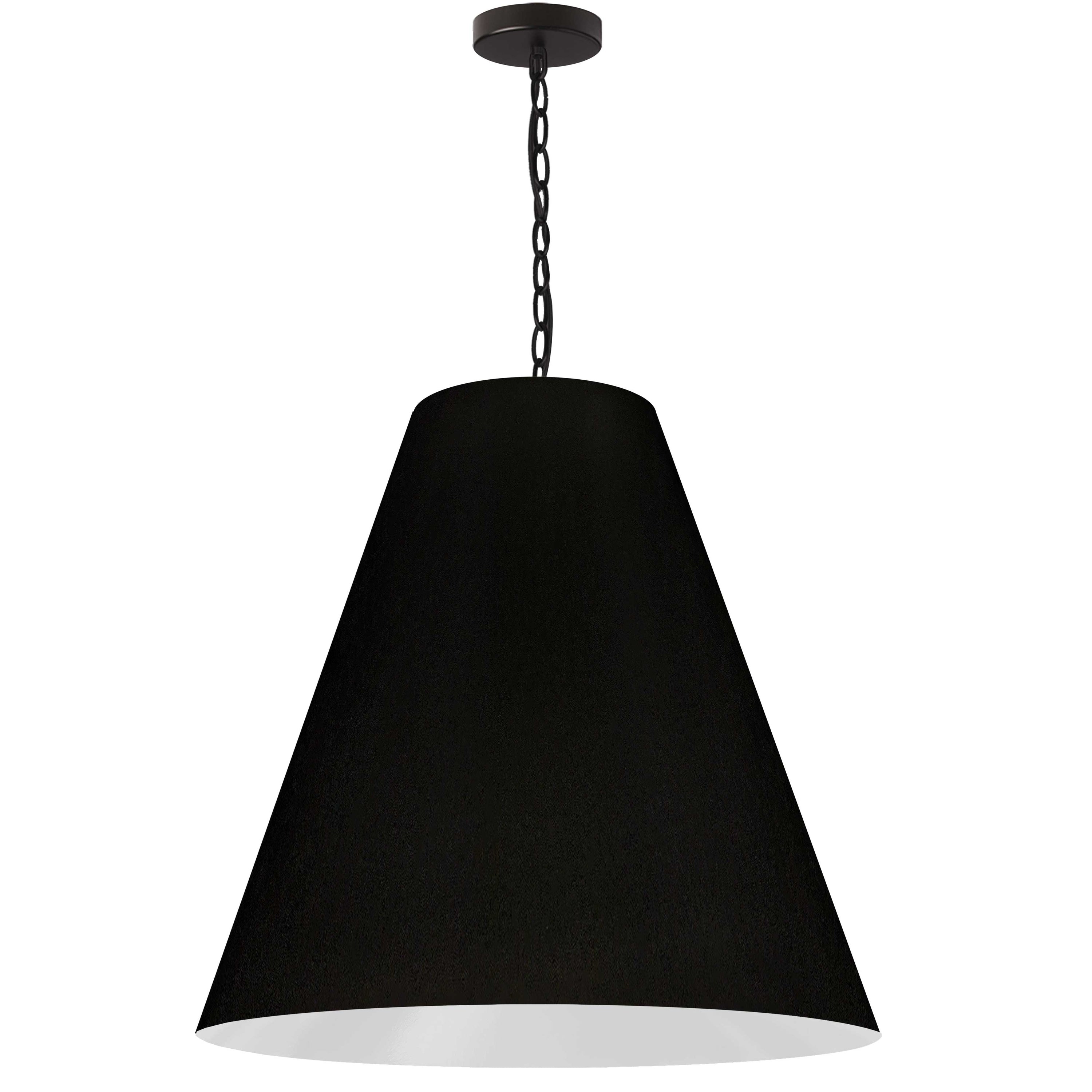 Dainolite Anaya - ANA-L-MB-797 - 1 Light Large Anaya Matte Black Pendant w/ Black Shade - Black