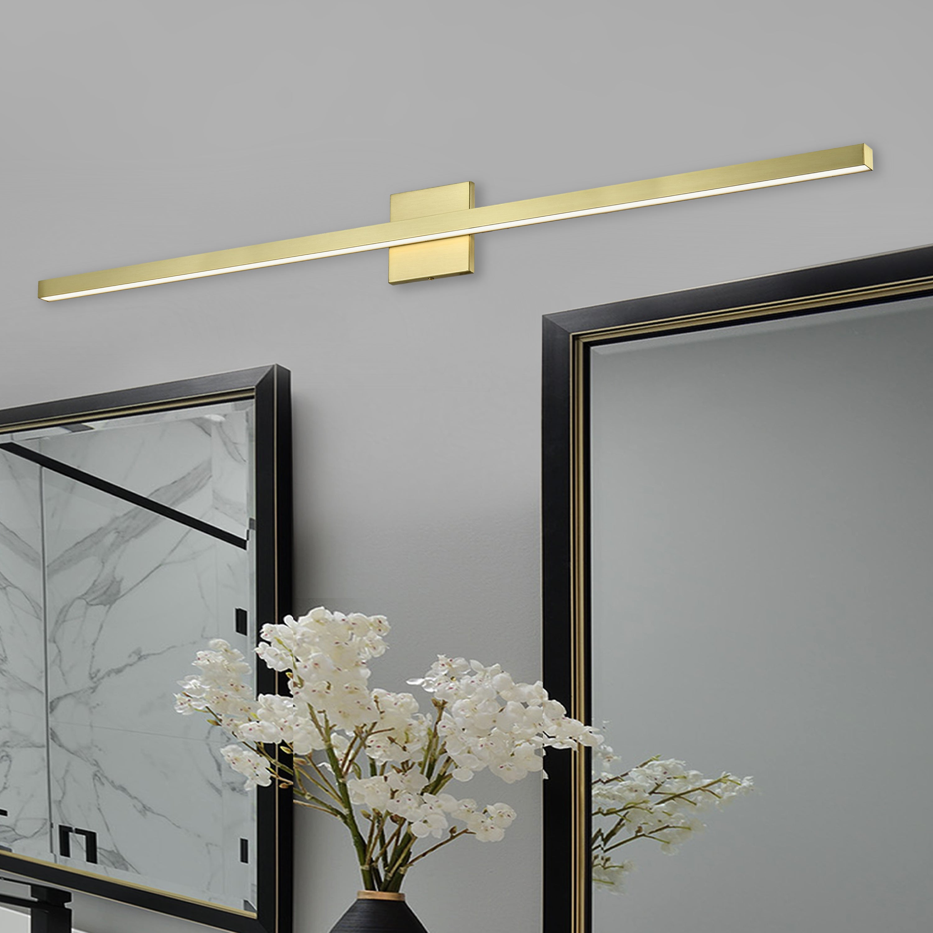 Dainolite Arandel - ARL-4936LEDW-AGB - 36W Vanity Fixture, Aged Brass with Frosted Acrylic Diffuser - Aged Brass