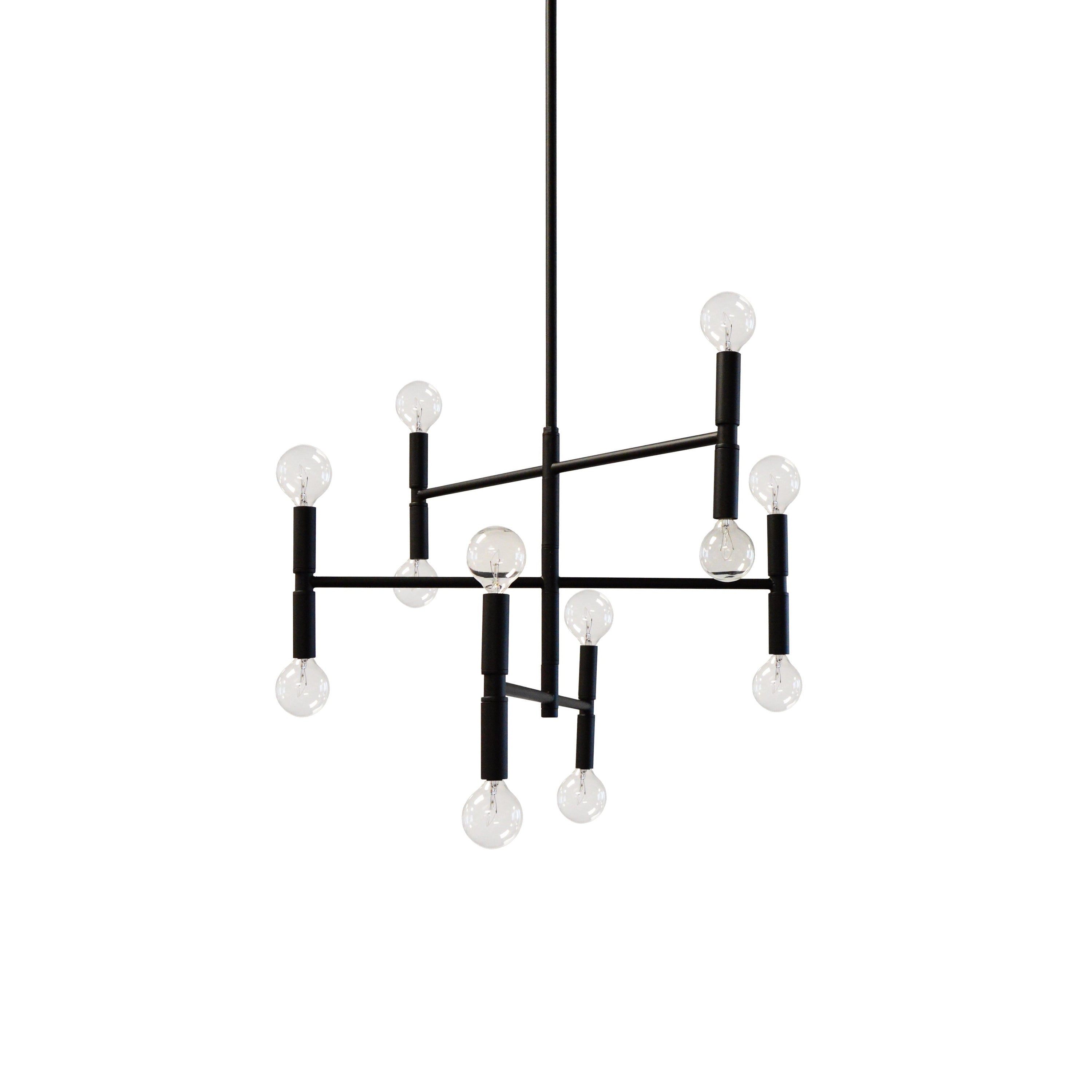 Dainolite Ava - AVA-2012C-MB - 12 Light Chandelier Fixture Matte Black Finish - Black