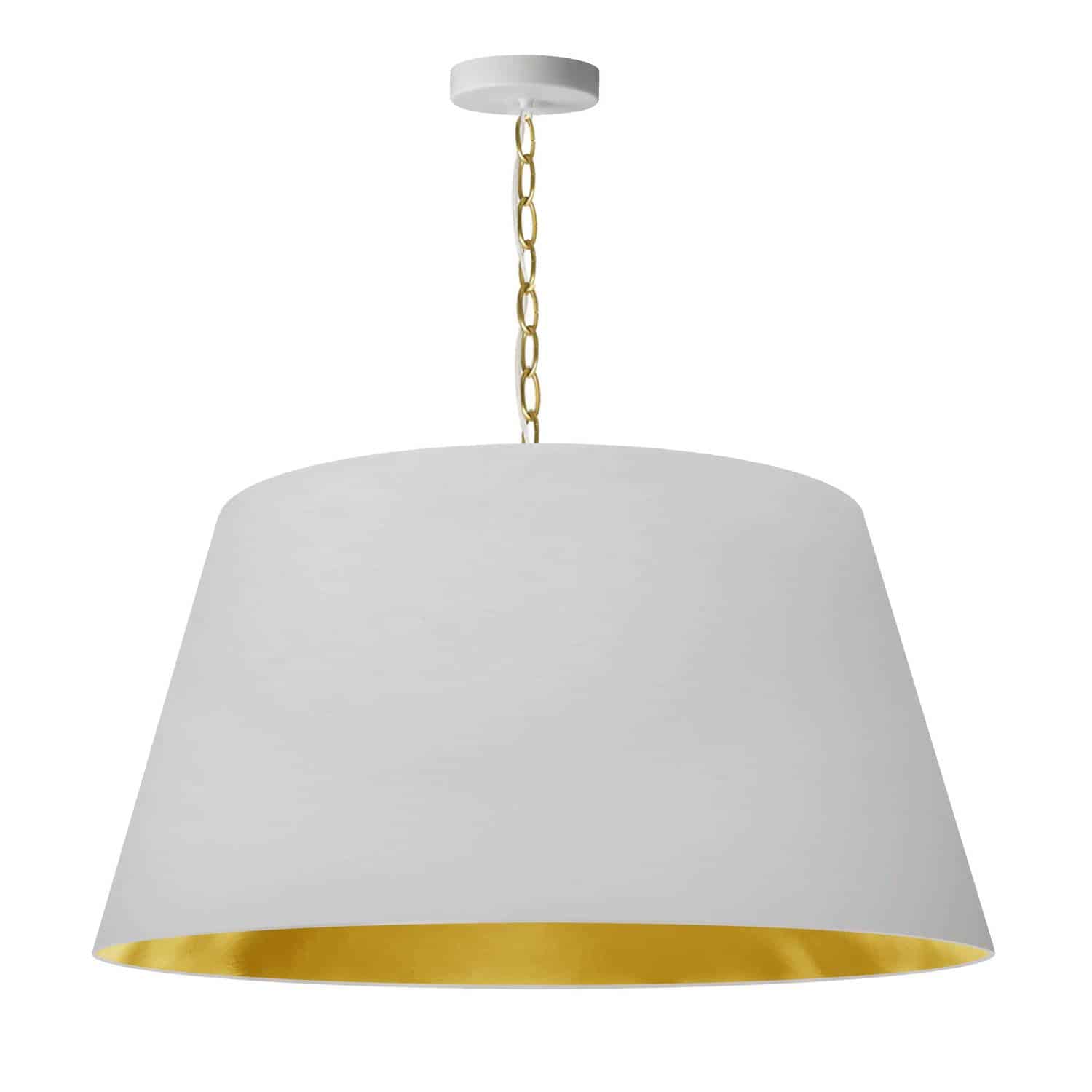 Dainolite Brynn - BRY-L-AGB-692 - 1 Light Brynn LG Pendant, White/Gold Shade, Aged Brass - White