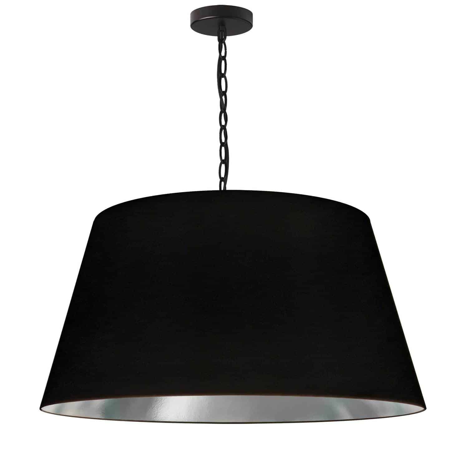 Dainolite Brynn - BRY-L-BK-697 - 1 Light Brynn Large Pendant, Black/Silver Shade, Black - Black