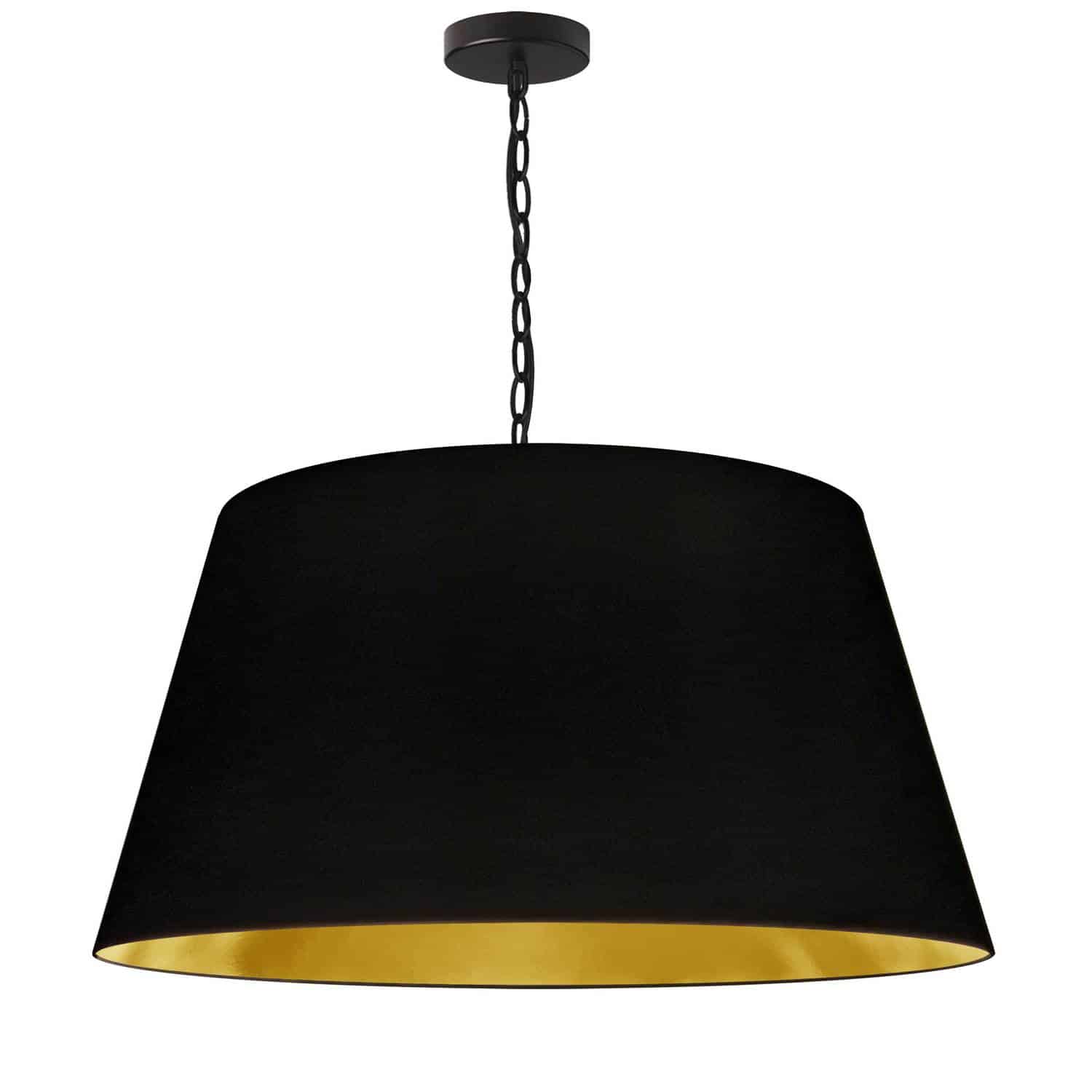 Dainolite Brynn - BRY-L-BK-698 - 1 Light Brynn Large Pendant, Black/Gold Shade, Black - Black