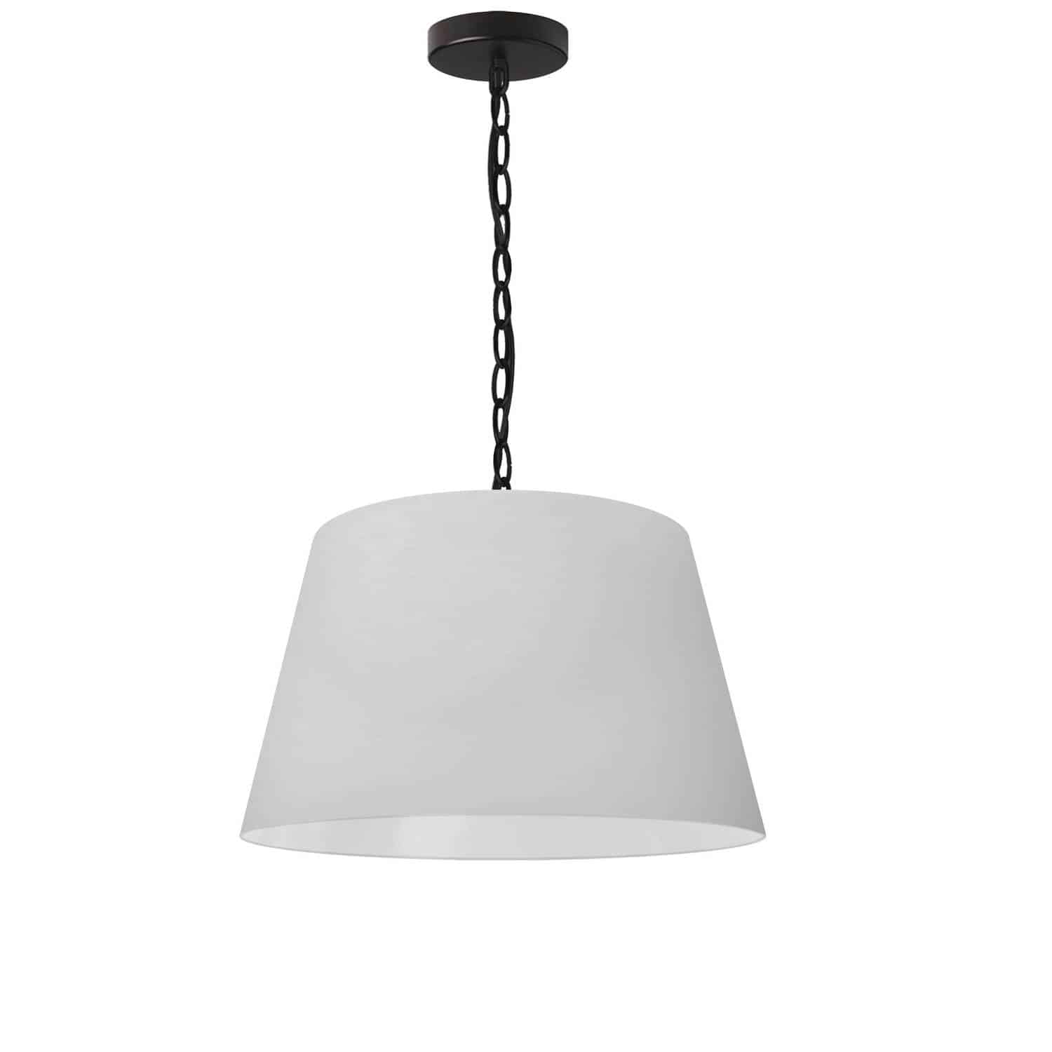 Dainolite Brynn - BRY-S-BK-790 - 1 Light Brynn Small Pendant, White Shade, Black - White