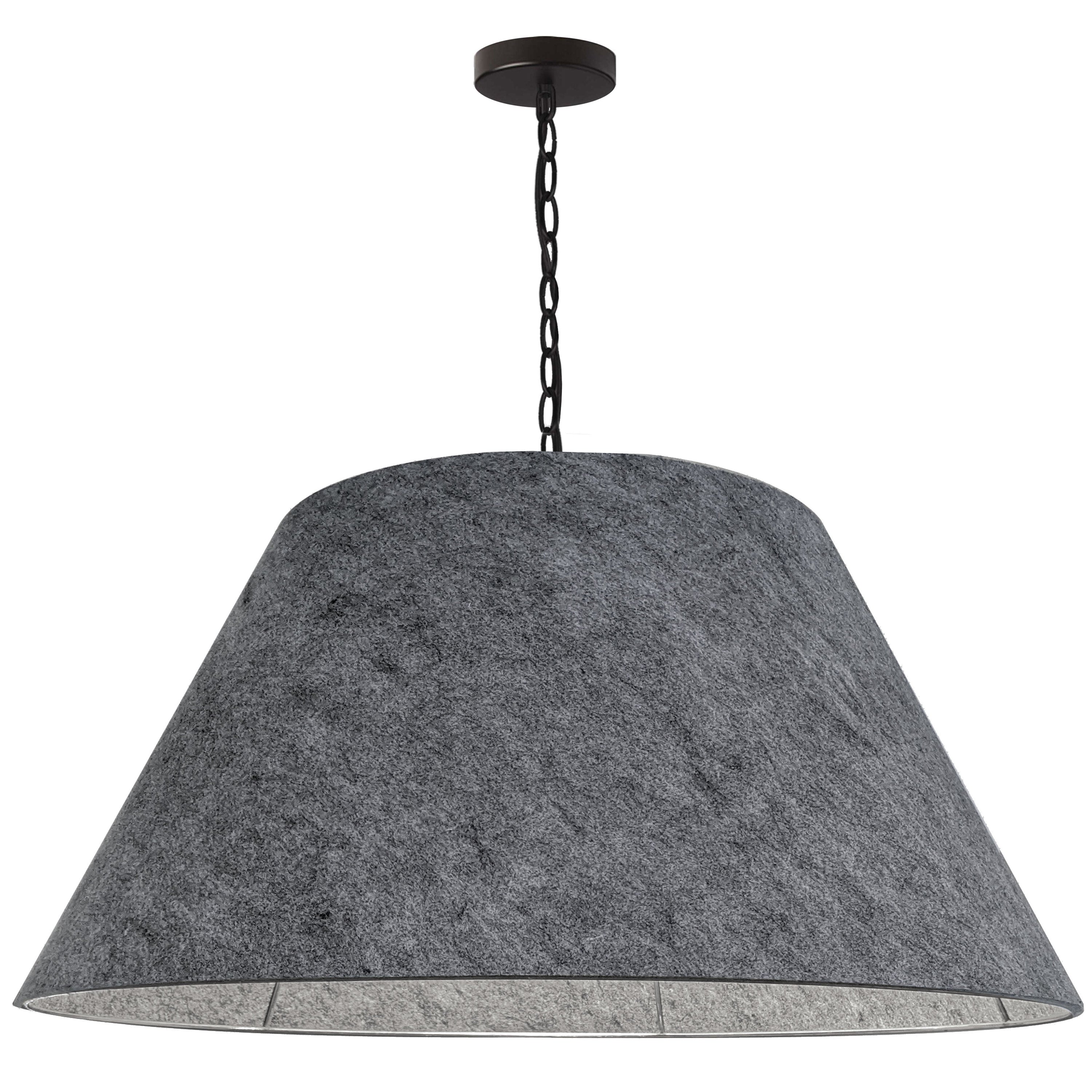 Dainolite Brynn - BRY-XL-BK-500 - 1 Light X-Large Brynn Black Pendant w/ Grey Felt - Grey