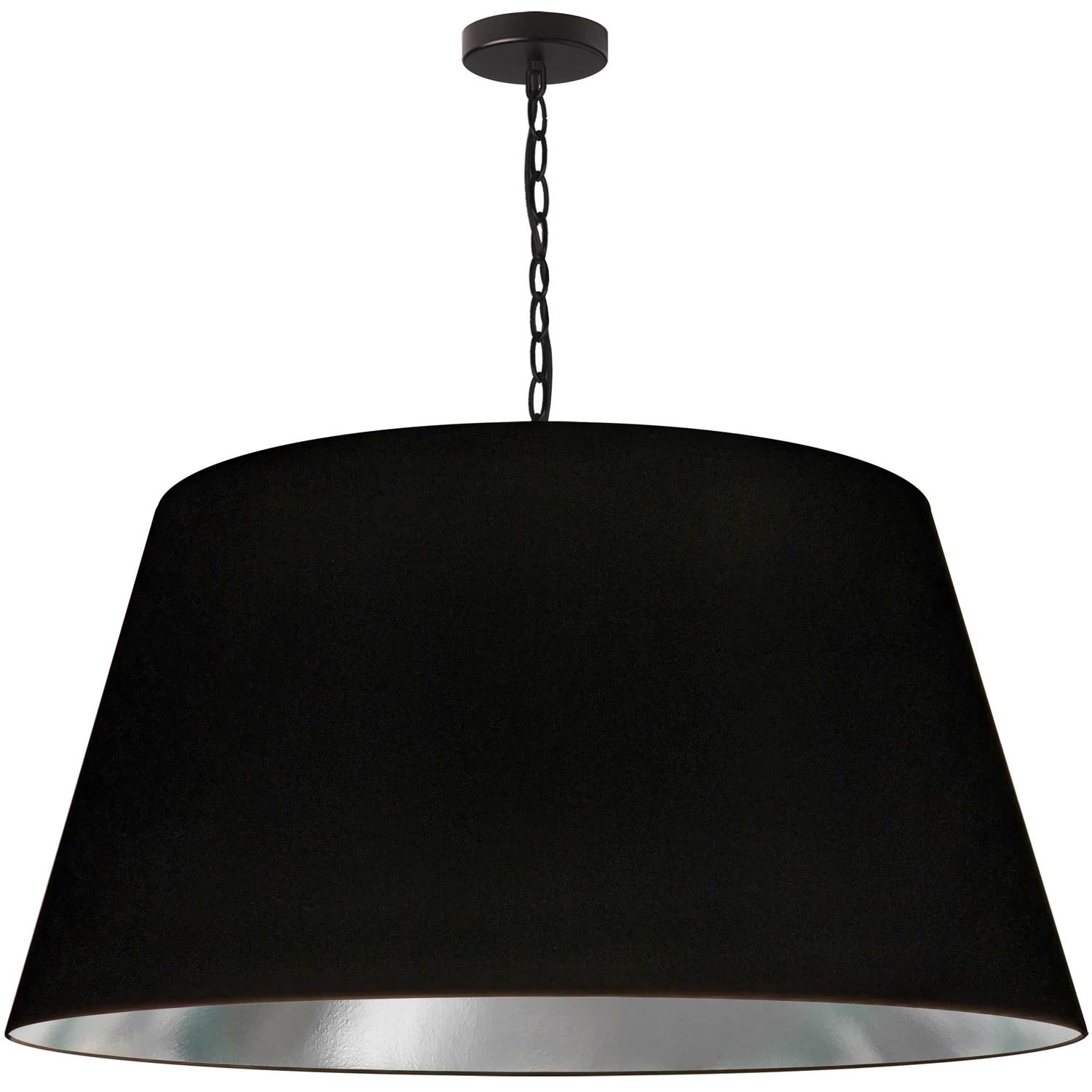 Dainolite Brynn - BRY-XL-BK-697 - 1 Light Brynn Extra Large Pendant, Black/Silver Shade, Black - Black