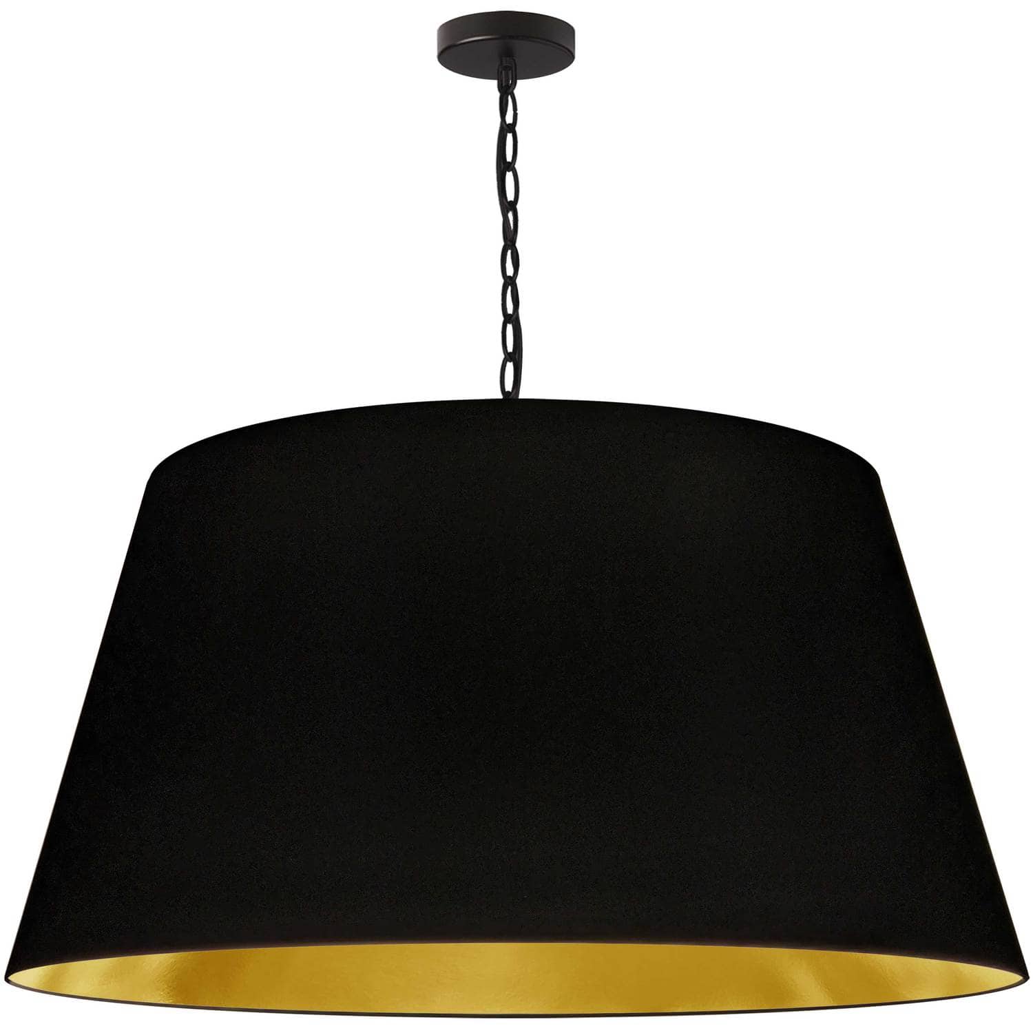 Dainolite Brynn - BRY-XL-BK-698 - 1 Light Brynn X-Large Pendant, Black/Gold Shade, Black - Black