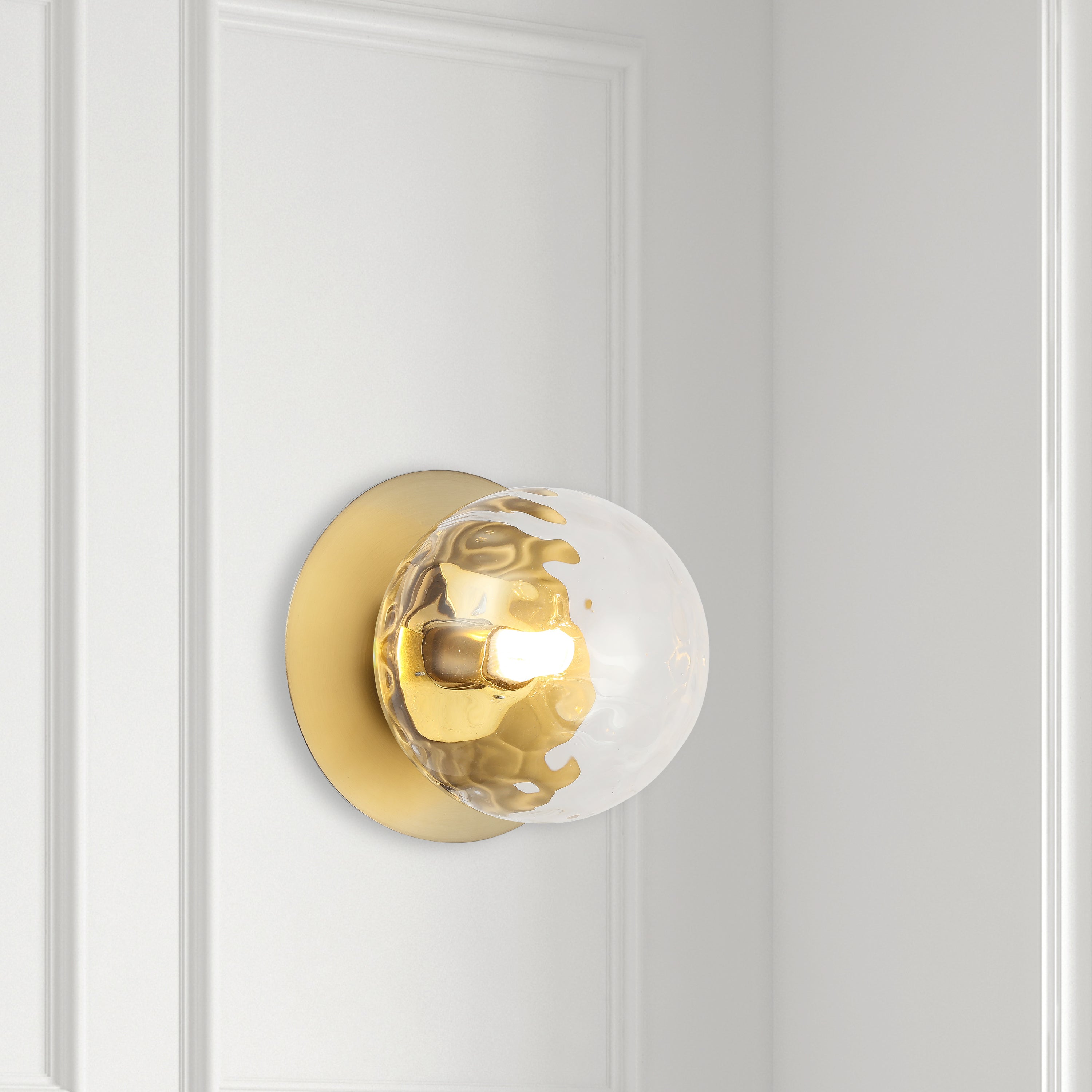 Dainolite Burlat - BUR-51W-AGB-CL - 1 Light Wall Sconce, Aged Brass with Clear Glass - Clear