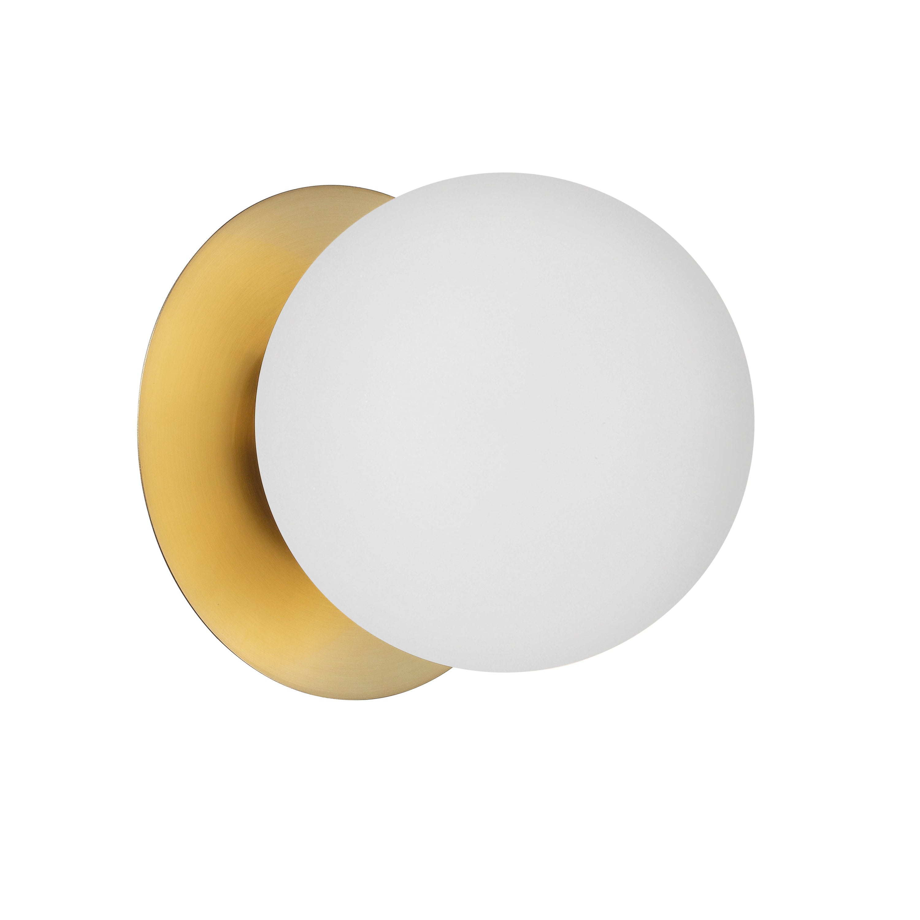 Dainolite Burlat - BUR-51W-AGB-WH - 1 Light Wall Sconce, Aged Brass with White Glass - White