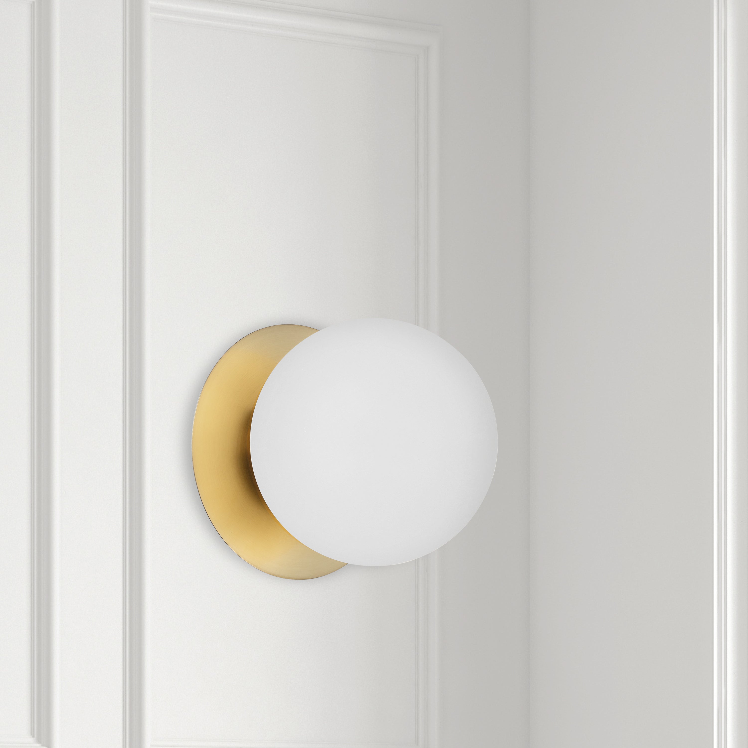 Dainolite Burlat - BUR-51W-AGB-WH - 1 Light Wall Sconce, Aged Brass with White Glass - White