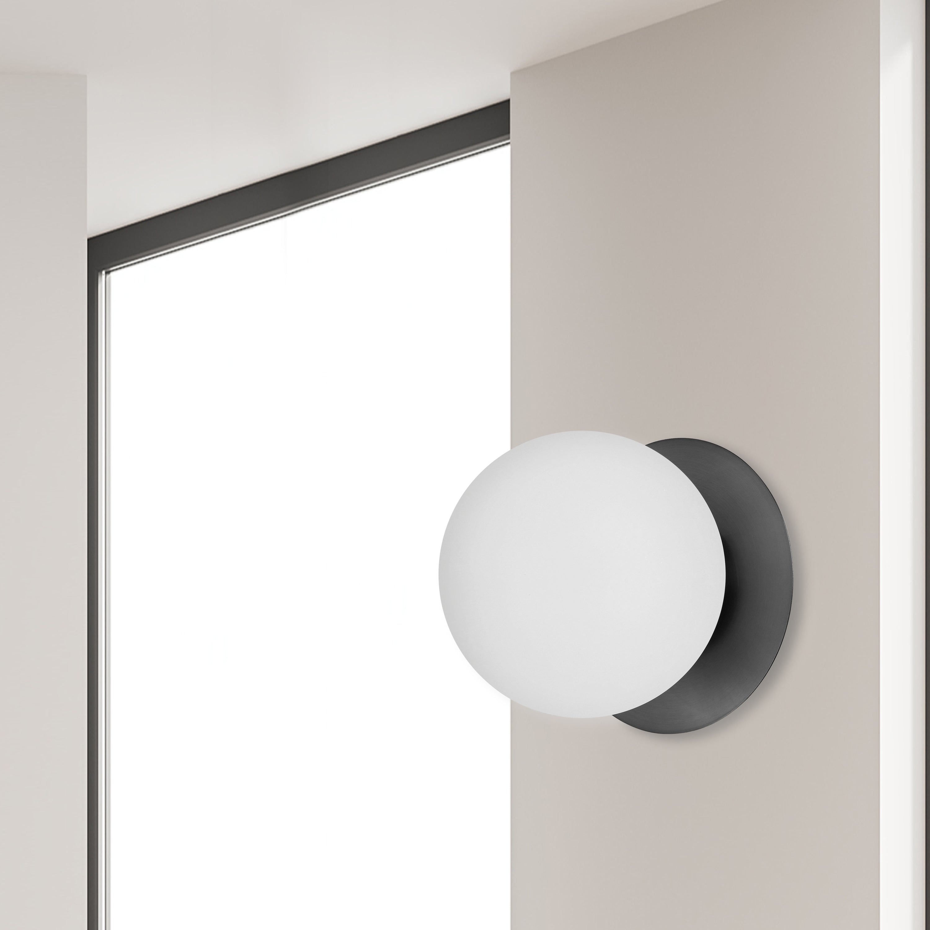 Dainolite Burlat - BUR-51W-MB-WH - 1 Light Wall Sconce, Matte Black with White Glass - White