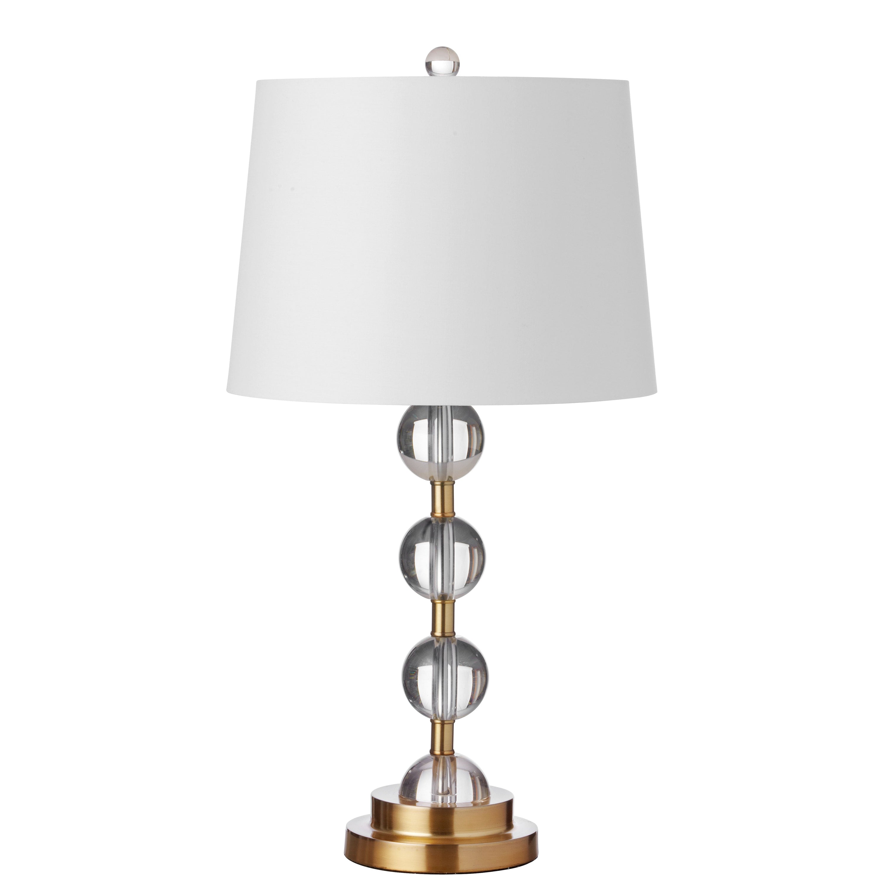 Dainolite Transitional - C182T-AGB - 1 Light Crystal Table Lamp Aged Bronze Finish with White Shade - Aged Brass