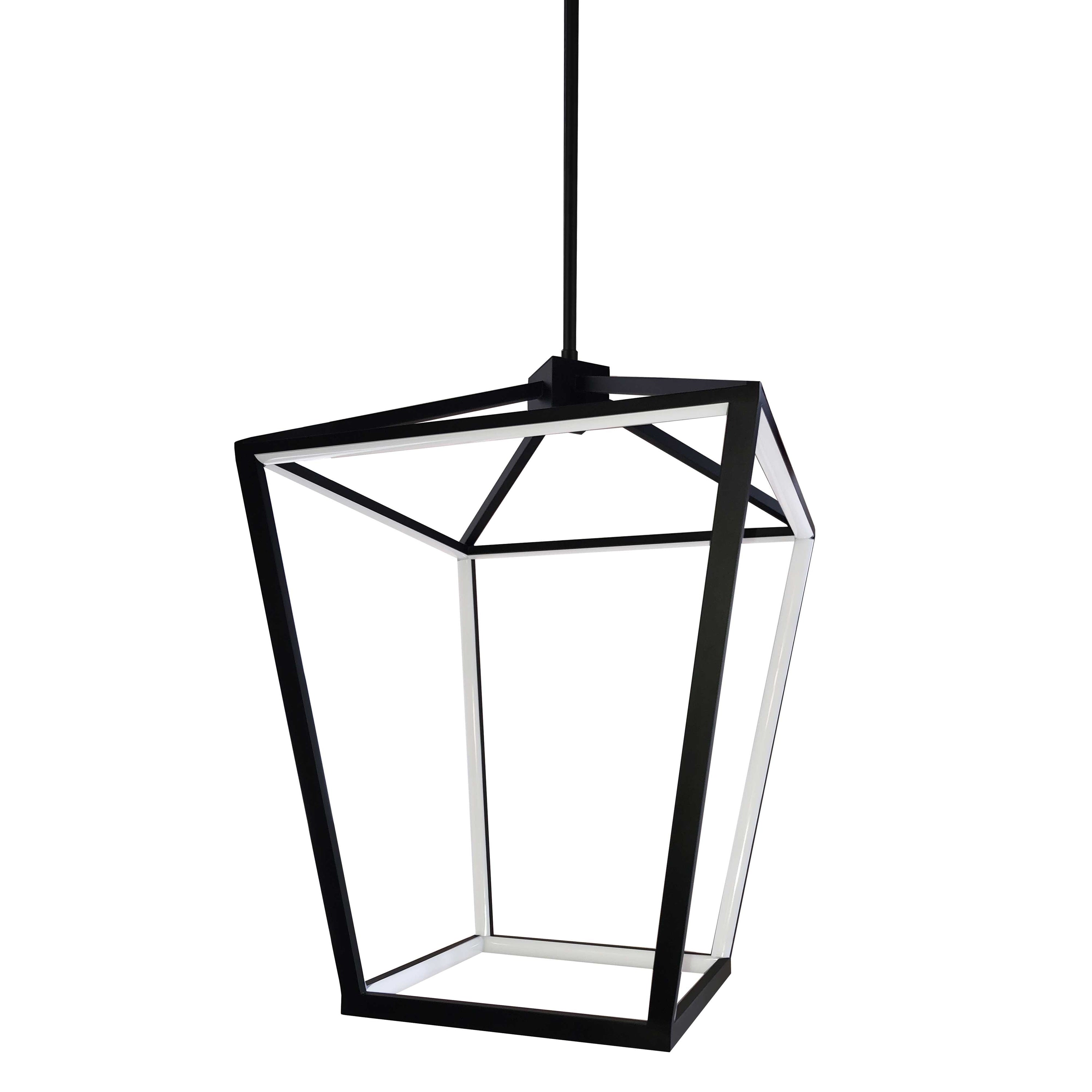 Dainolite Cage - CAG-2046C-MB - 46W Chandelier Fixture, Matte Black with White Diffuser - Black