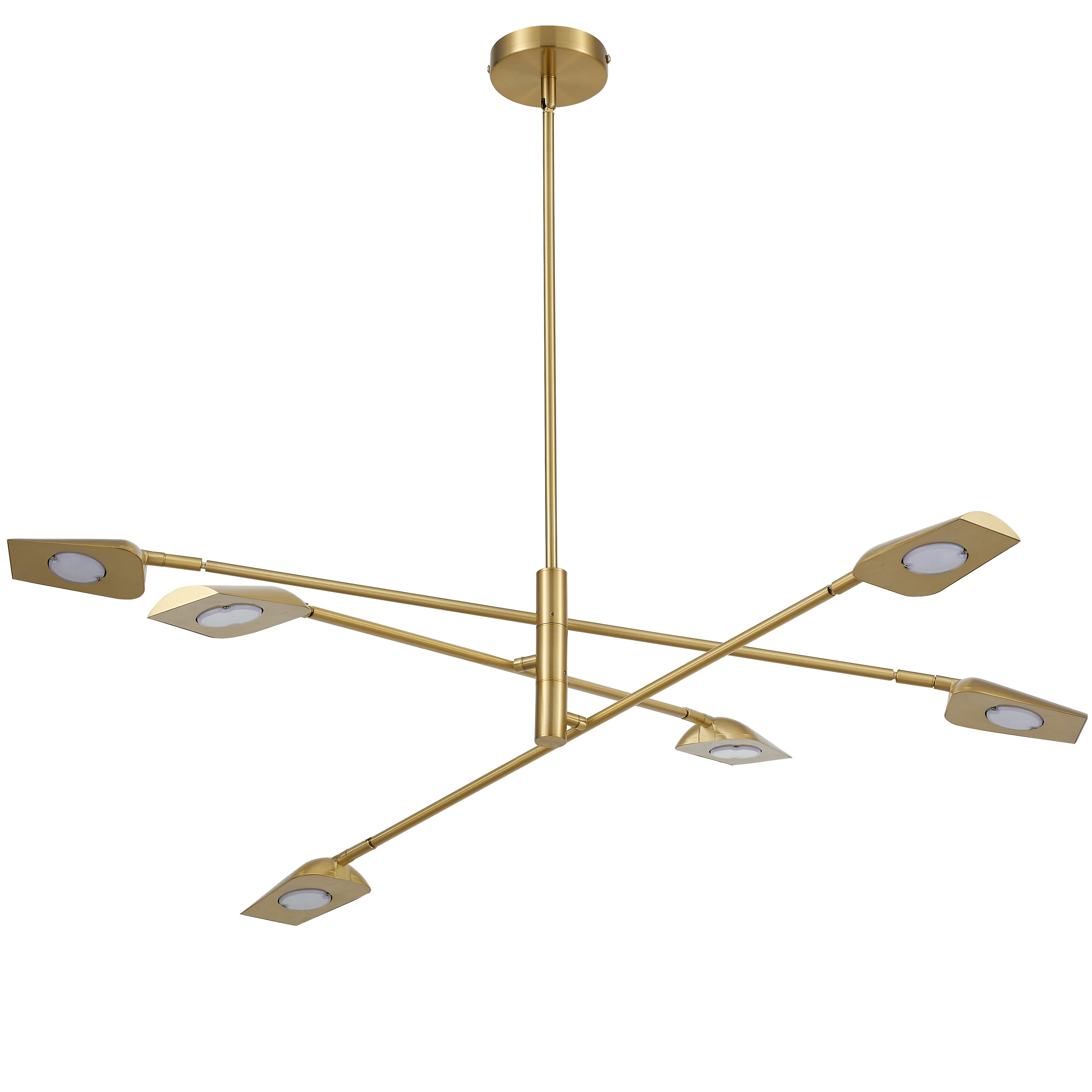 Dainolite Cari - CAR-4030LEDC-AGB - 6 Light 6.5W Chandelier Fixture, Aged Brass - Aged Brass