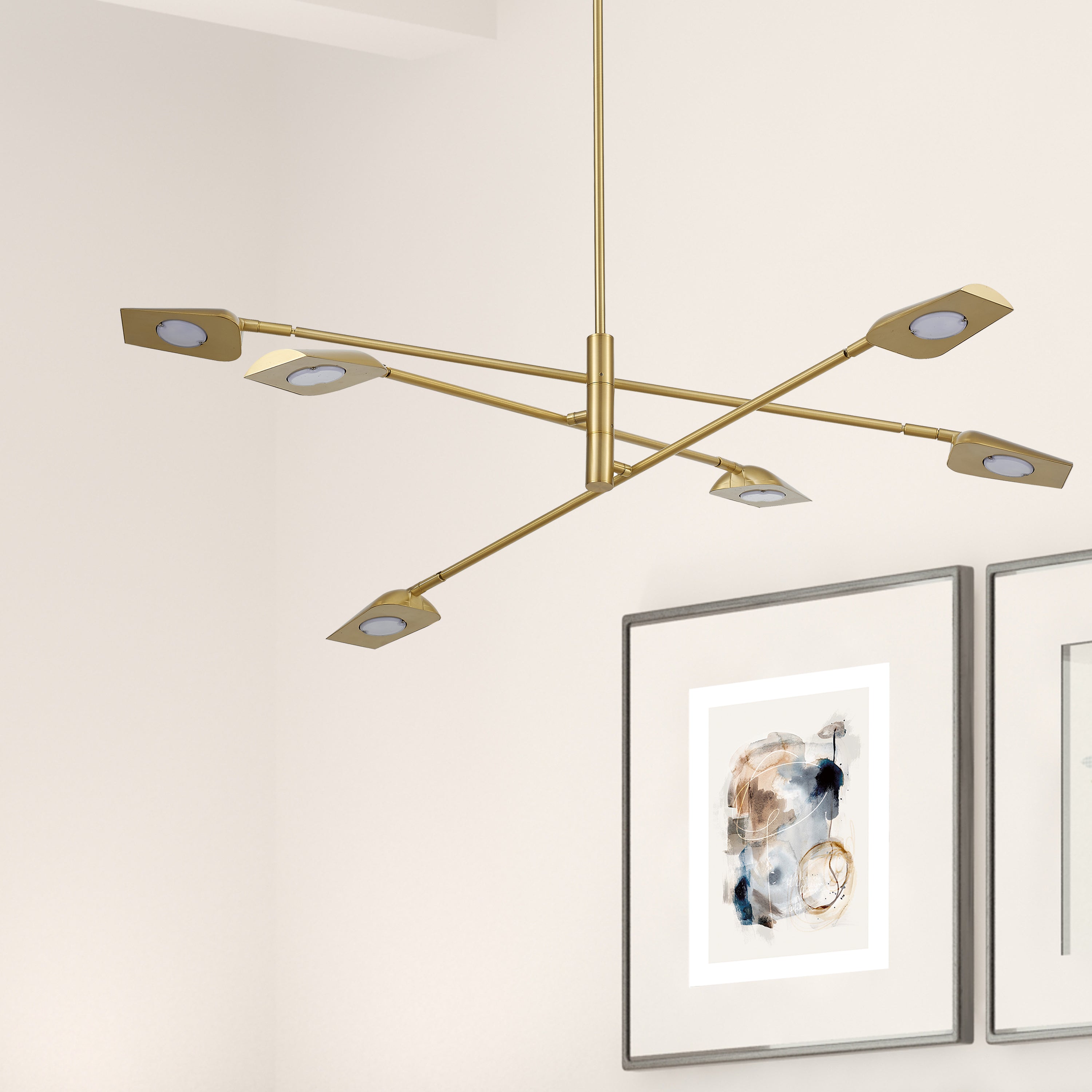 Dainolite Cari - CAR-4030LEDC-AGB - 6 Light 6.5W Chandelier Fixture, Aged Brass - Aged Brass